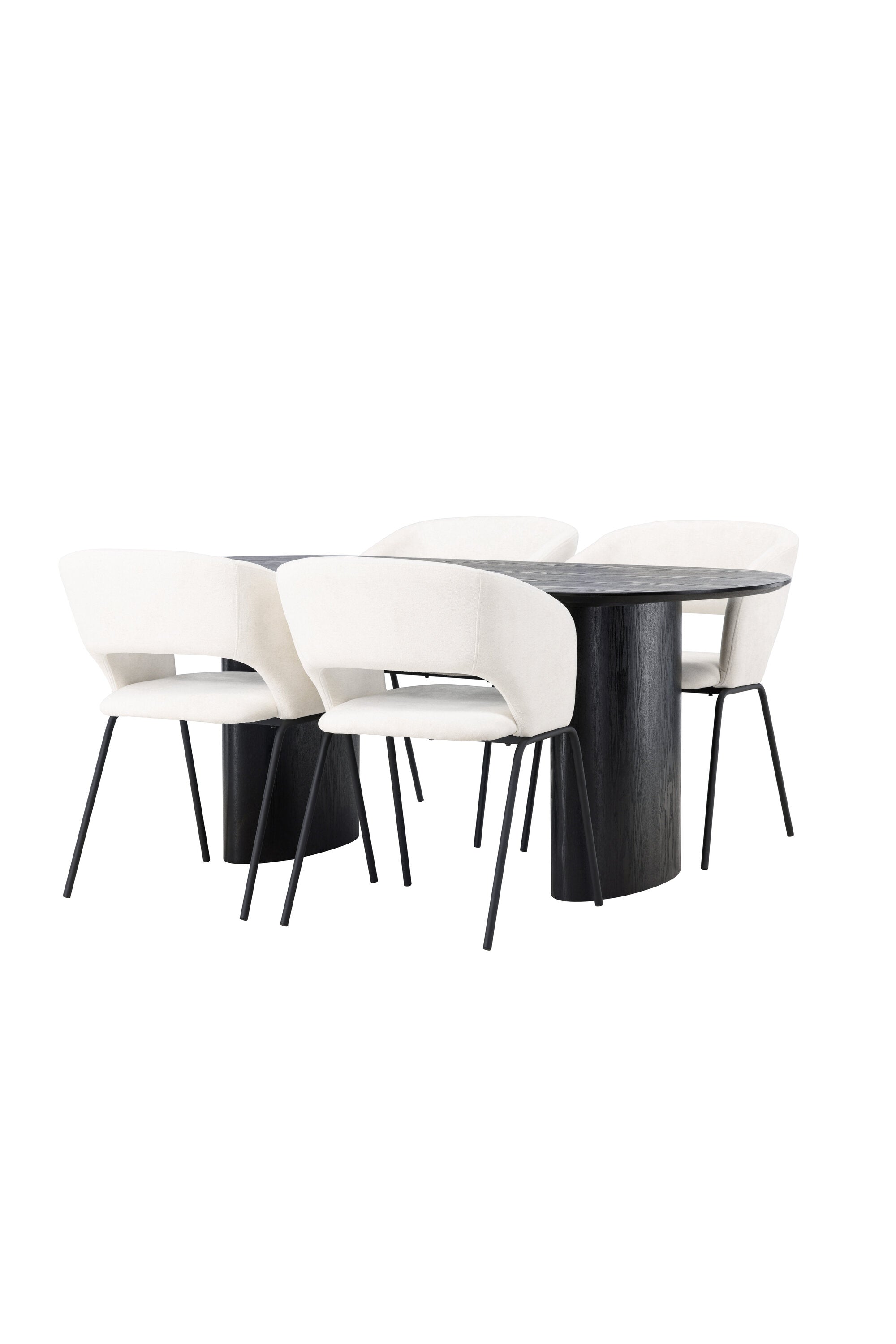 Isolde Esszimmerset + Day 180cm/4St. in Schwarz / gebrochenes Weiss präsentiert im Onlineshop von KAQTU Design AG. Esszimmerset ist von Venture Home