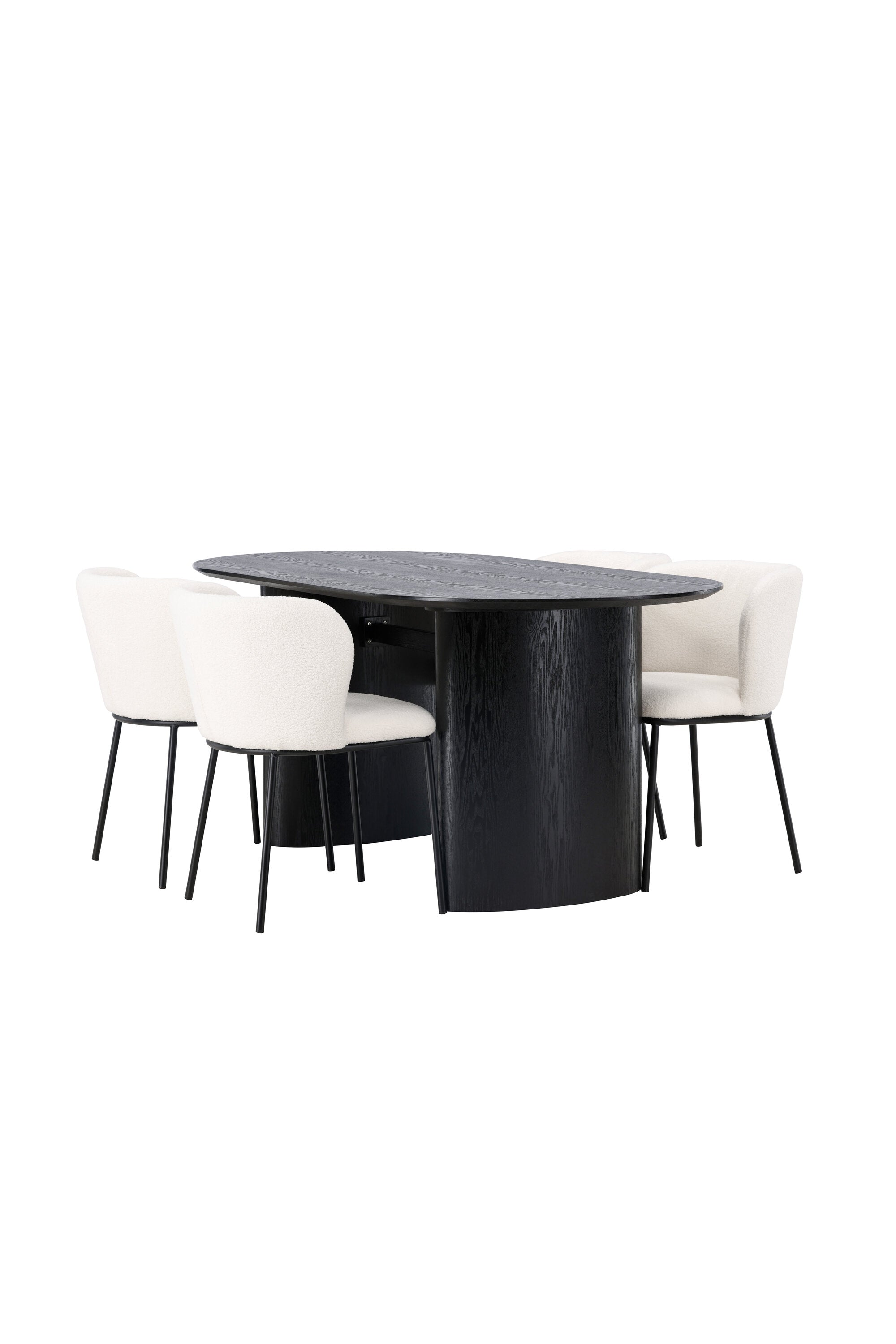 Isolde Esszimmerset + Edina 180cm/4St. in Schwarz-Weiss präsentiert im Onlineshop von KAQTU Design AG. Esszimmerset ist von Venture Home