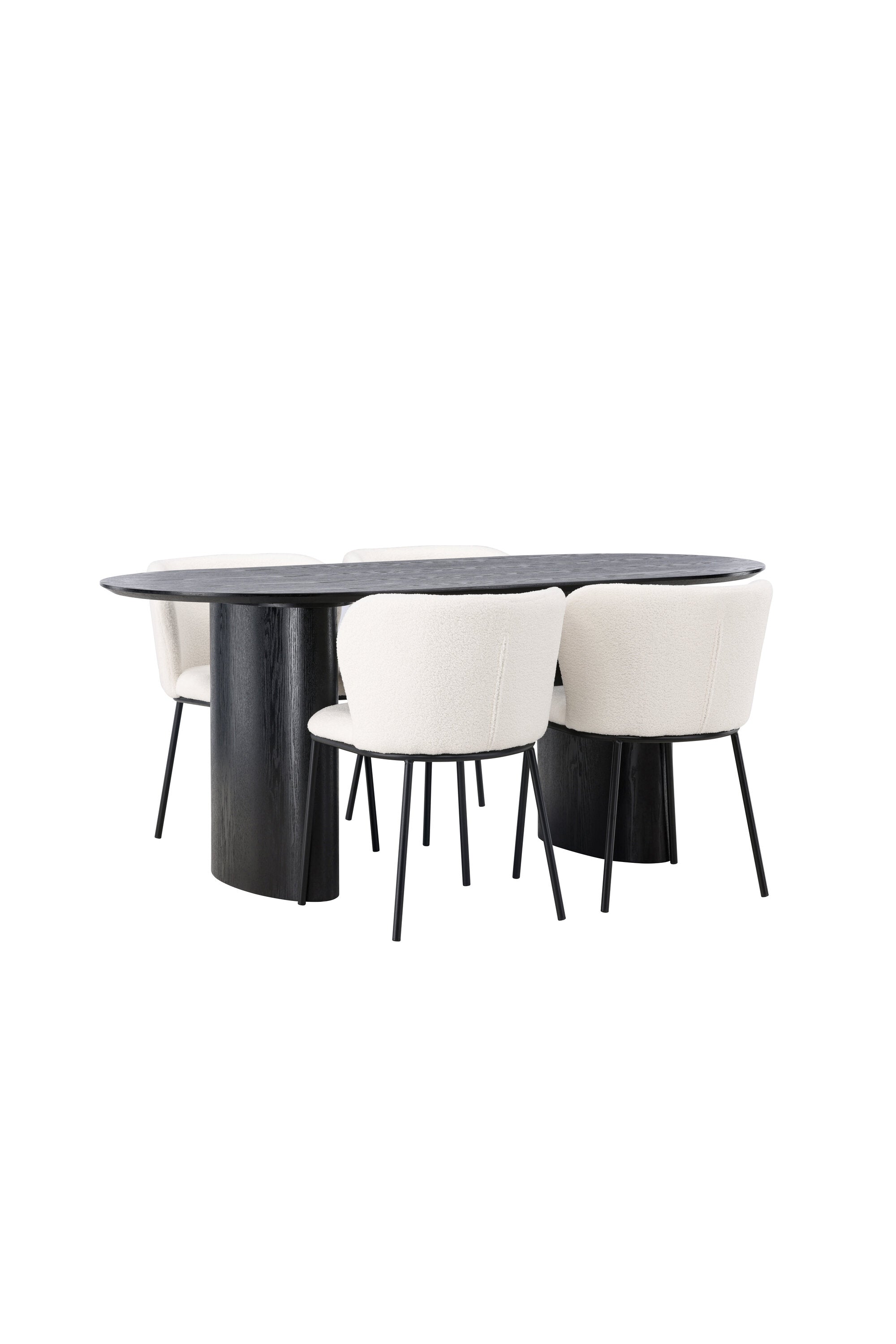Isolde Esszimmerset + Edina 180cm/4St. in Schwarz-Weiss präsentiert im Onlineshop von KAQTU Design AG. Esszimmerset ist von Venture Home