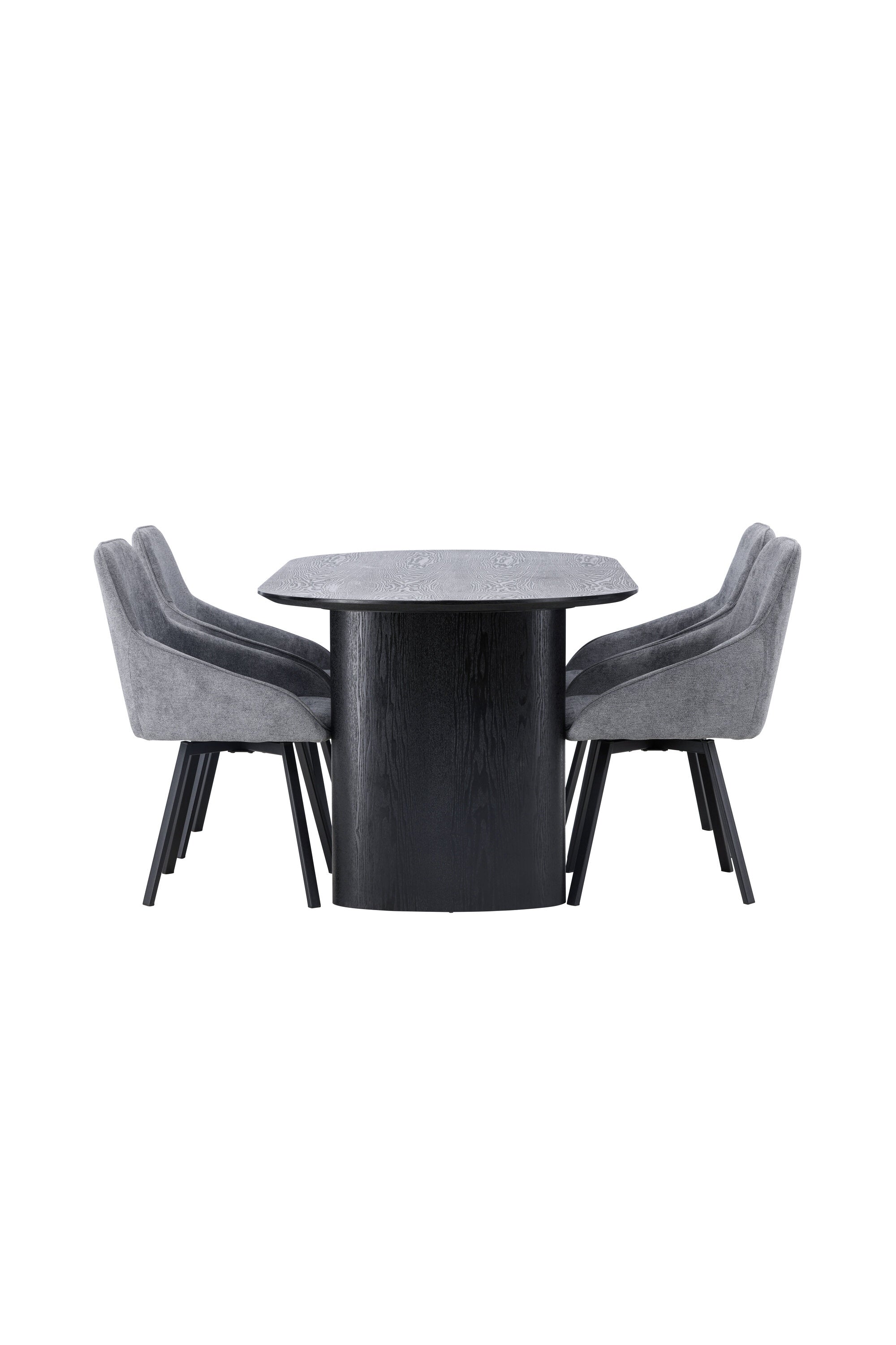 Isolde Esstischset + Rosie 180cm/4Stk. in Schwarzgrau präsentiert im Onlineshop von KAQTU Design AG. Esszimmerset ist von Venture Home