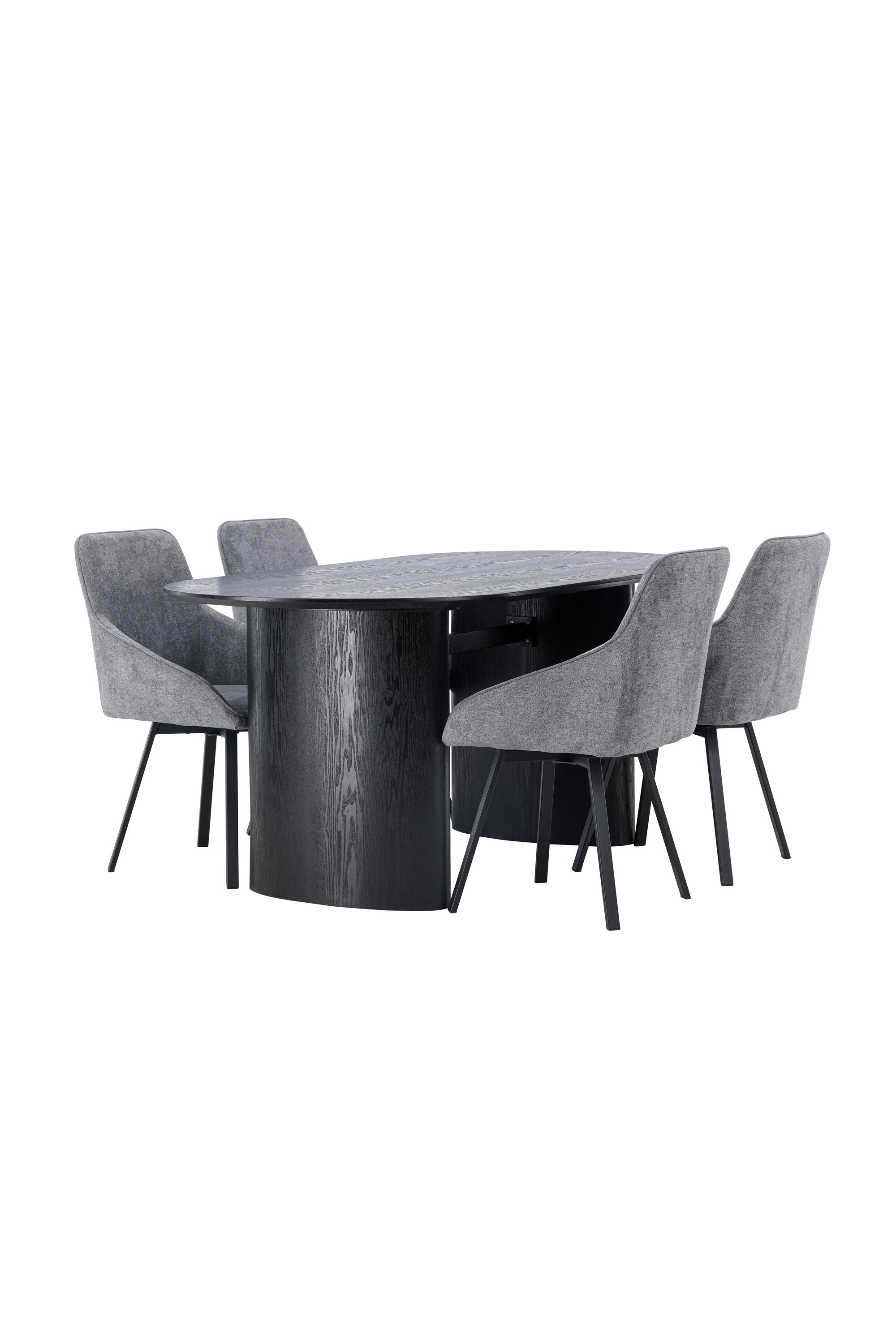 Isolde Esstischset + Rosie 180cm/4Stk. in Schwarzgrau präsentiert im Onlineshop von KAQTU Design AG. Esszimmerset ist von Venture Home