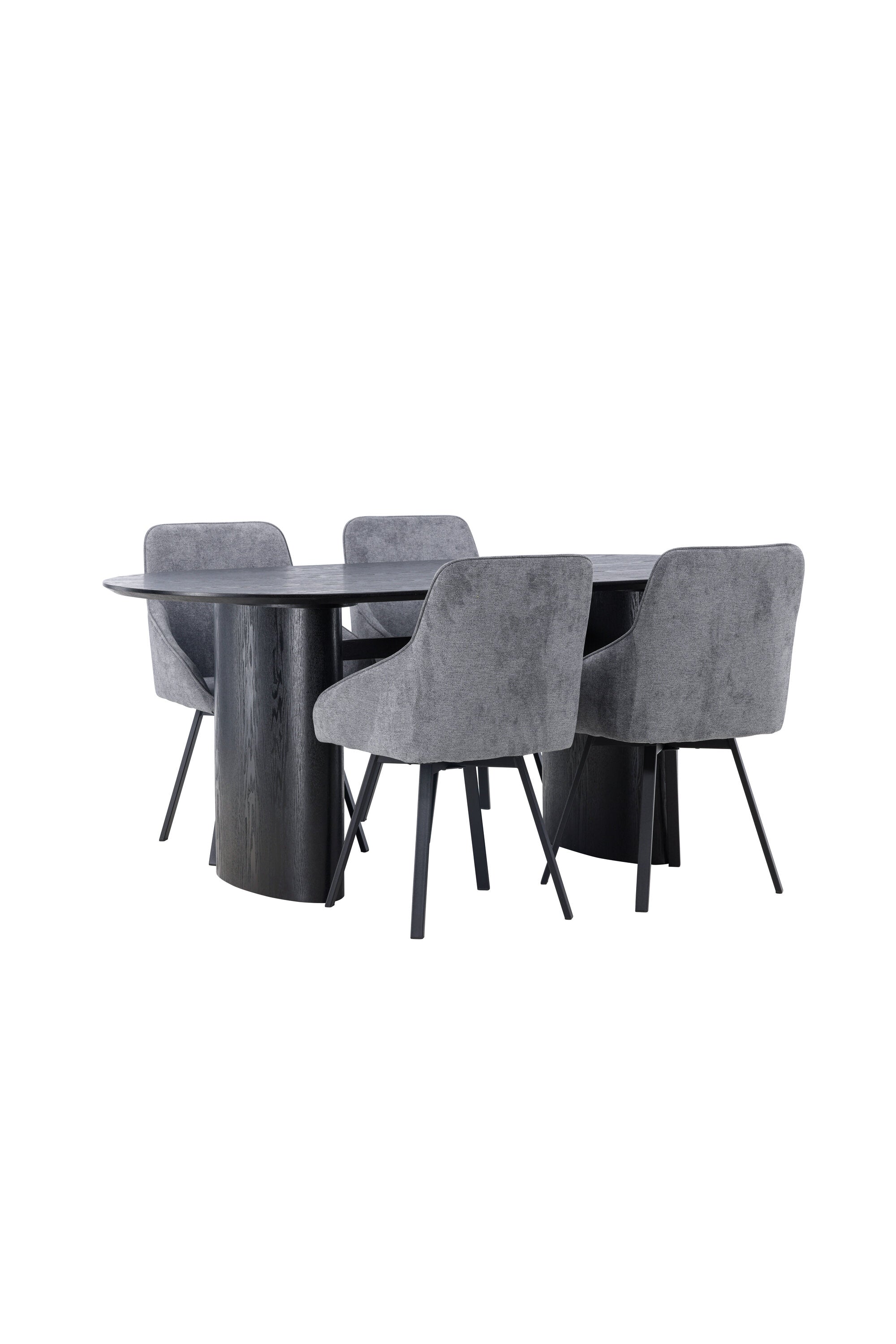 Isolde Esstischset + Rosie 180cm/4Stk. in Schwarzgrau präsentiert im Onlineshop von KAQTU Design AG. Esszimmerset ist von Venture Home