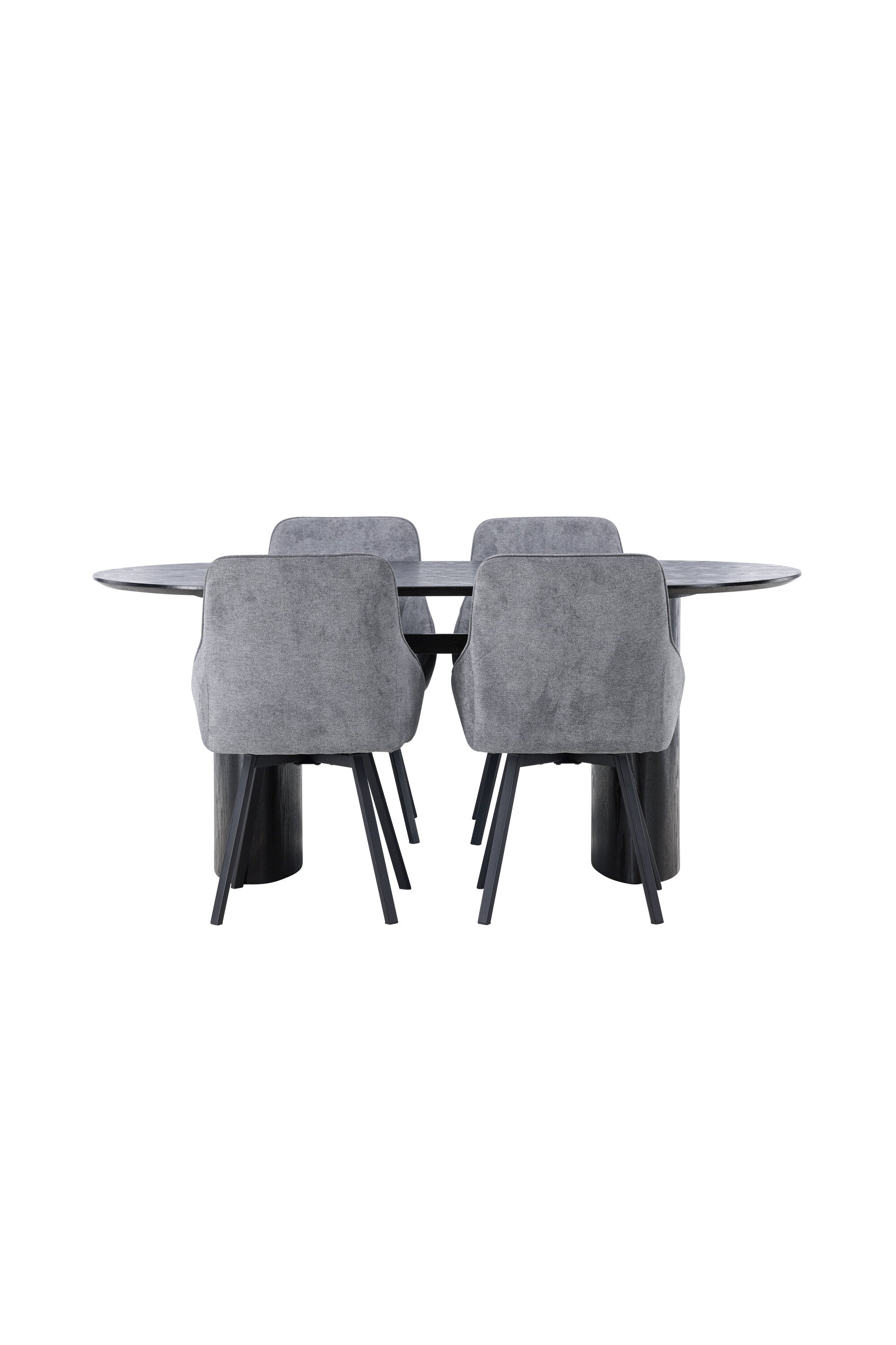 Isolde Esstischset + Rosie 180cm/4Stk. in Schwarzgrau präsentiert im Onlineshop von KAQTU Design AG. Esszimmerset ist von Venture Home