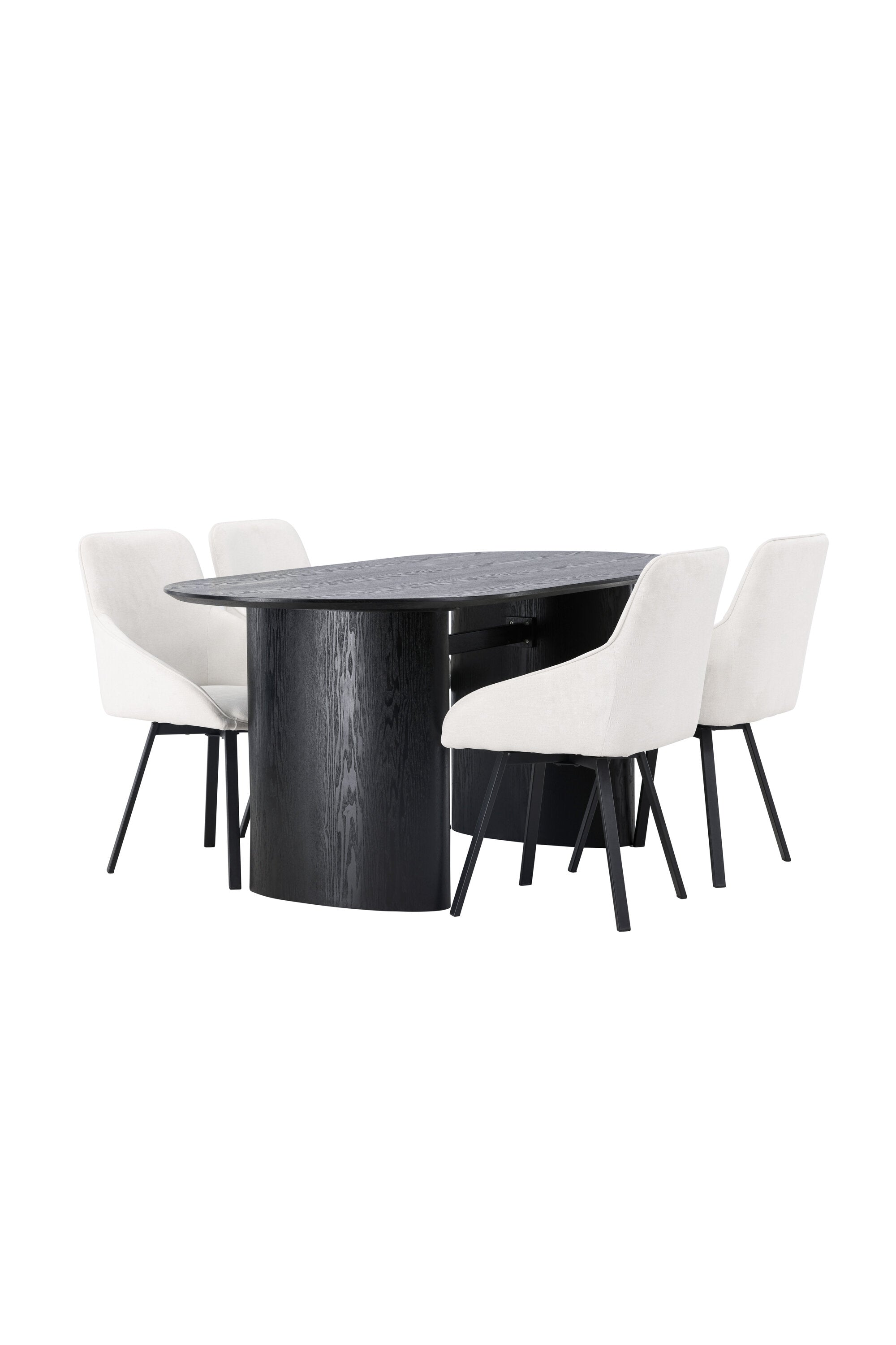 Isolde Esszimmerset + Rosie 180cm/4St. in Beige / Schwarz präsentiert im Onlineshop von KAQTU Design AG. Esszimmerset ist von Venture Home