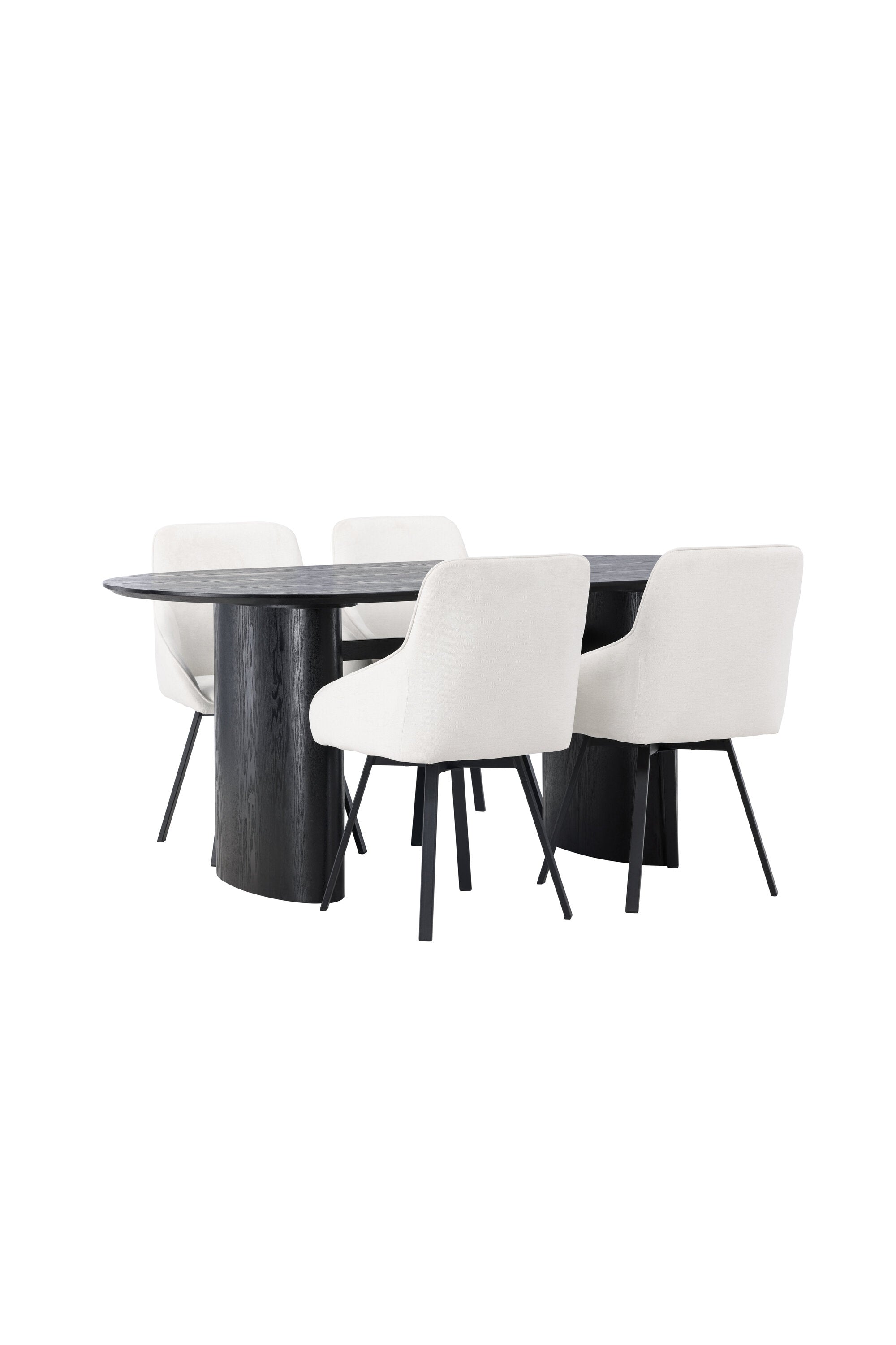 Isolde Esszimmerset + Rosie 180cm/4St. in Beige / Schwarz präsentiert im Onlineshop von KAQTU Design AG. Esszimmerset ist von Venture Home