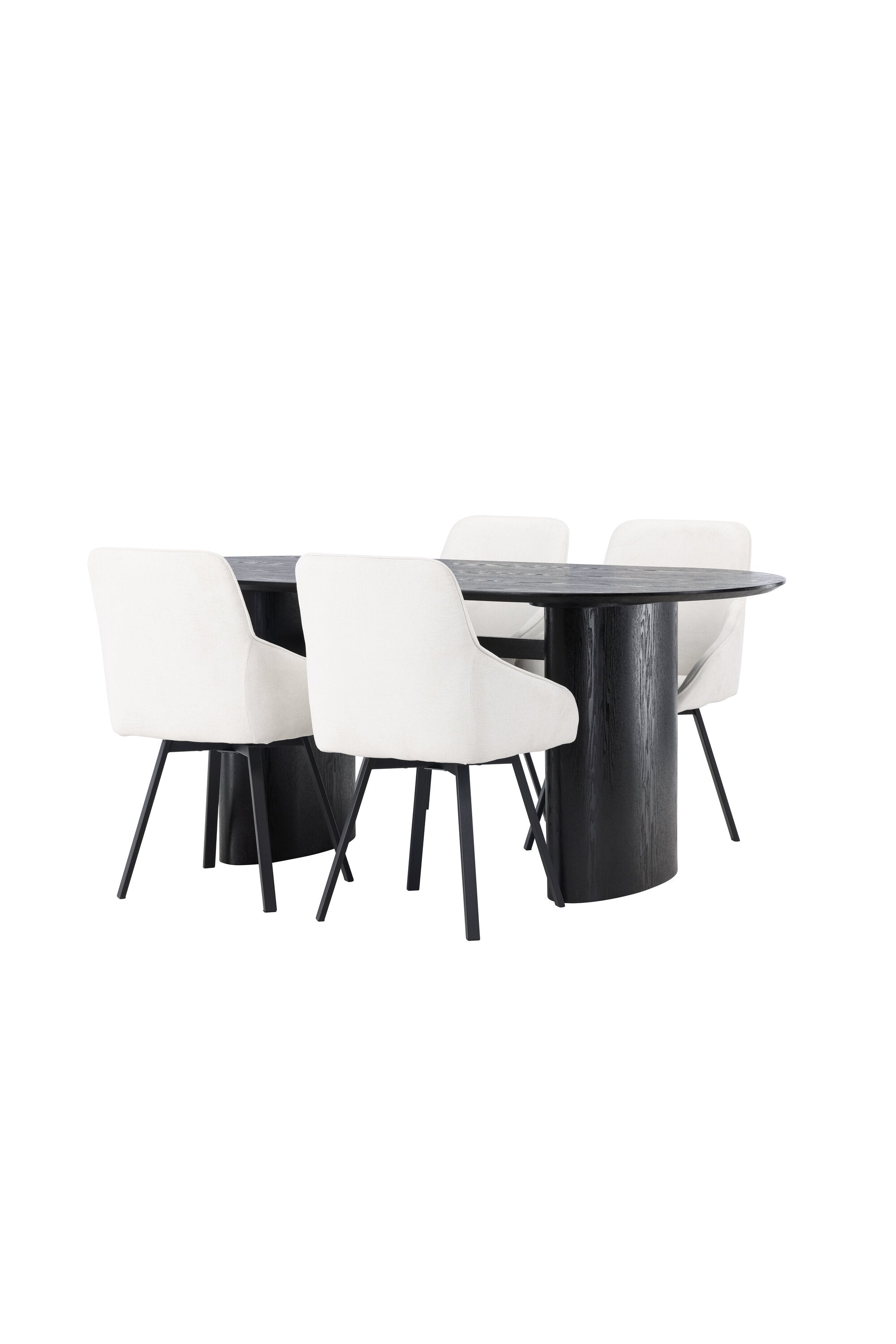 Isolde Esszimmerset + Rosie 180cm/4St. in Beige / Schwarz präsentiert im Onlineshop von KAQTU Design AG. Esszimmerset ist von Venture Home