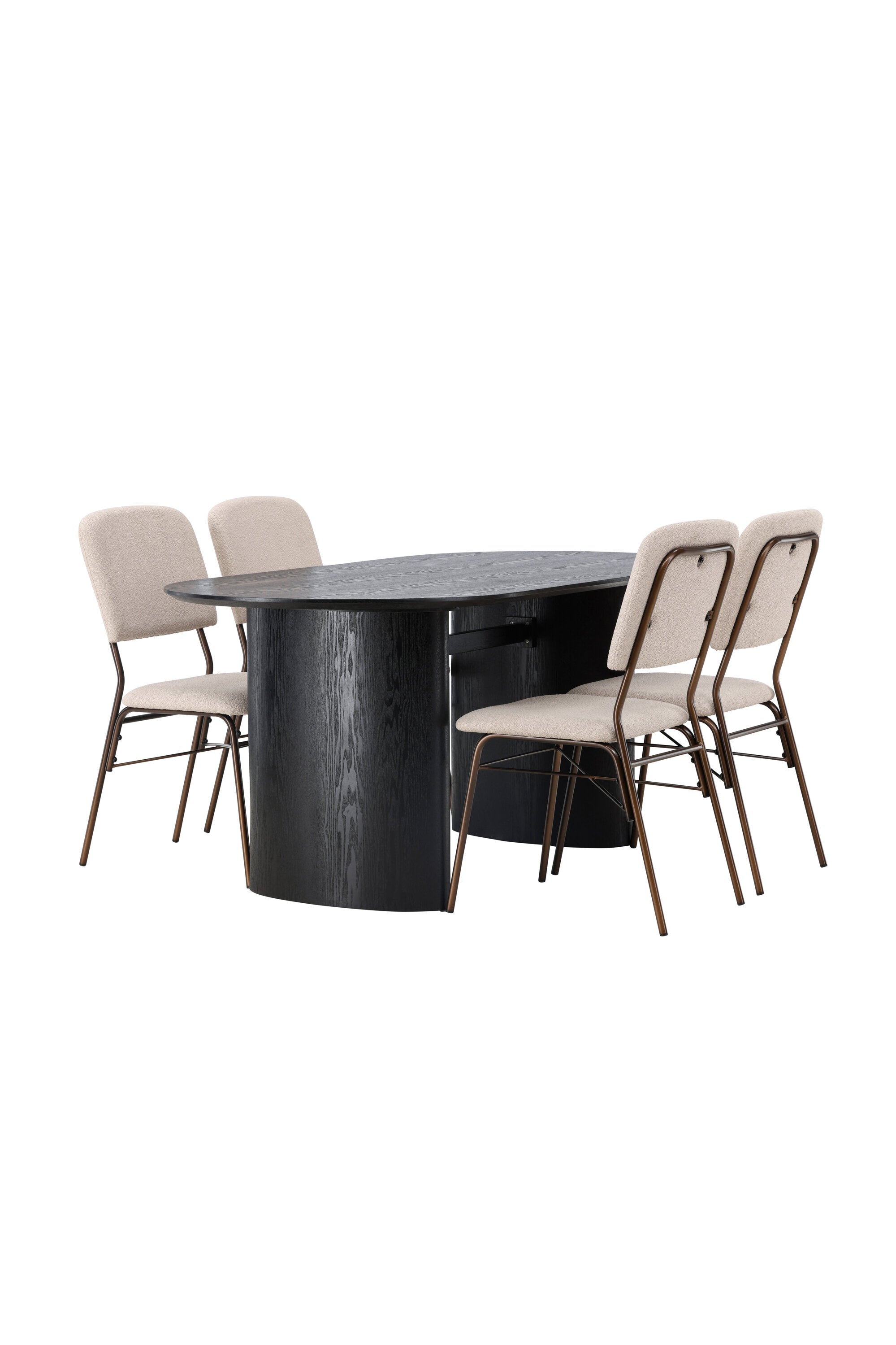 Isolde Esszimmerset + Seda 180cm/4St. in Beige, Braun präsentiert im Onlineshop von KAQTU Design AG. Esszimmerset ist von Venture Home