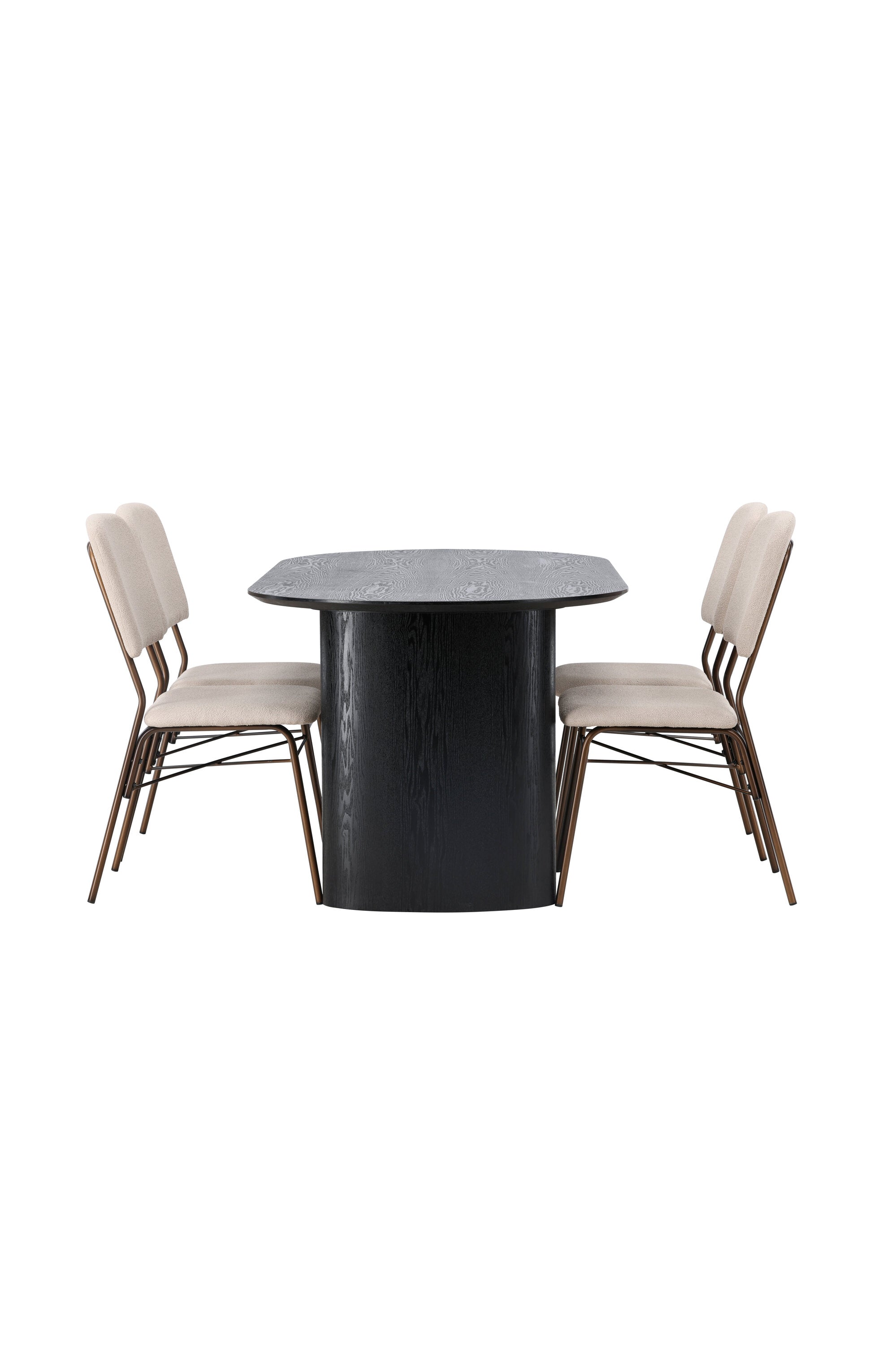 Isolde Esszimmerset + Seda 180cm/4St. in Beige, Braun präsentiert im Onlineshop von KAQTU Design AG. Esszimmerset ist von Venture Home