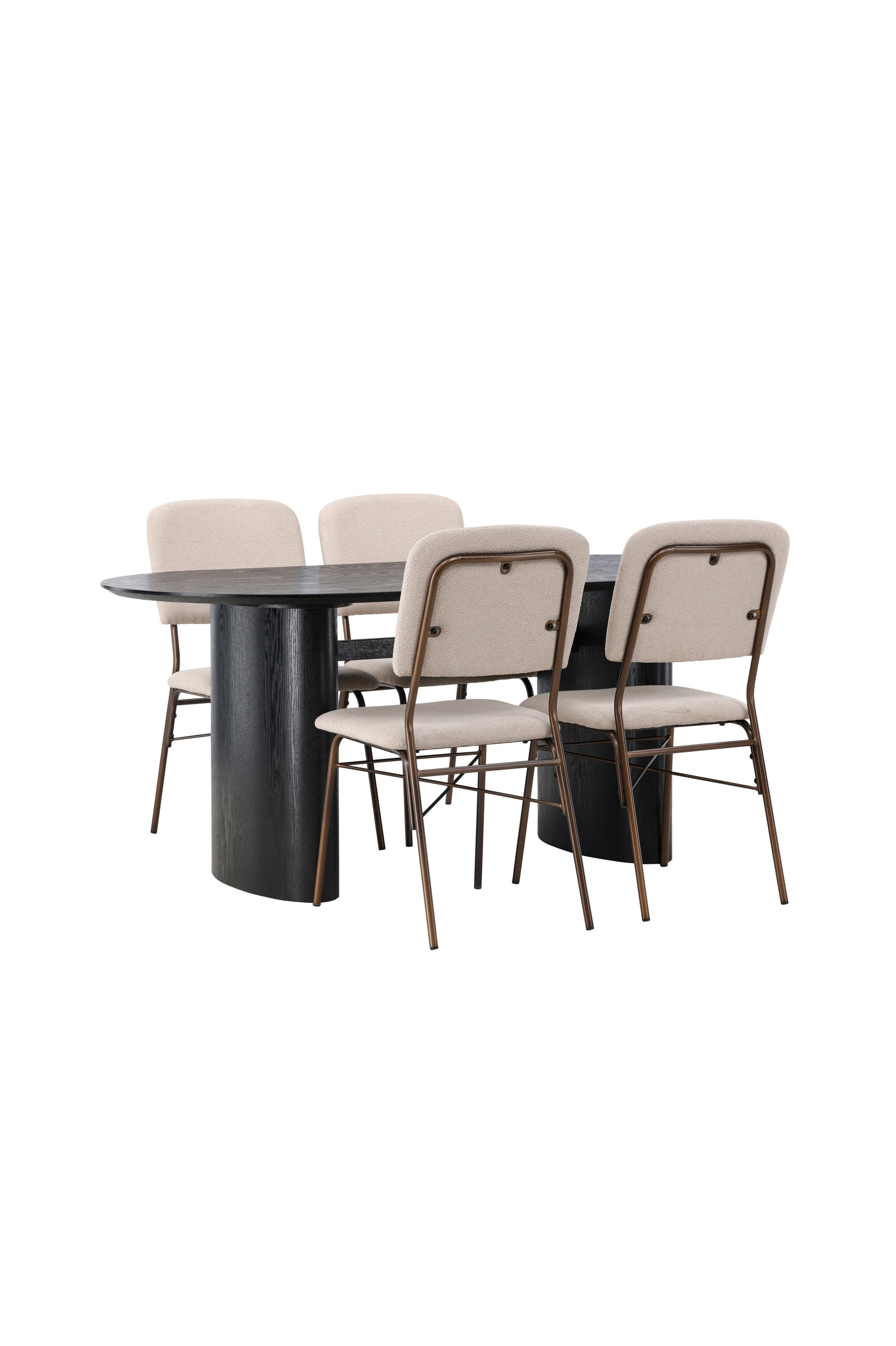 Isolde Esszimmerset + Seda 180cm/4St. in Beige, Braun präsentiert im Onlineshop von KAQTU Design AG. Esszimmerset ist von Venture Home