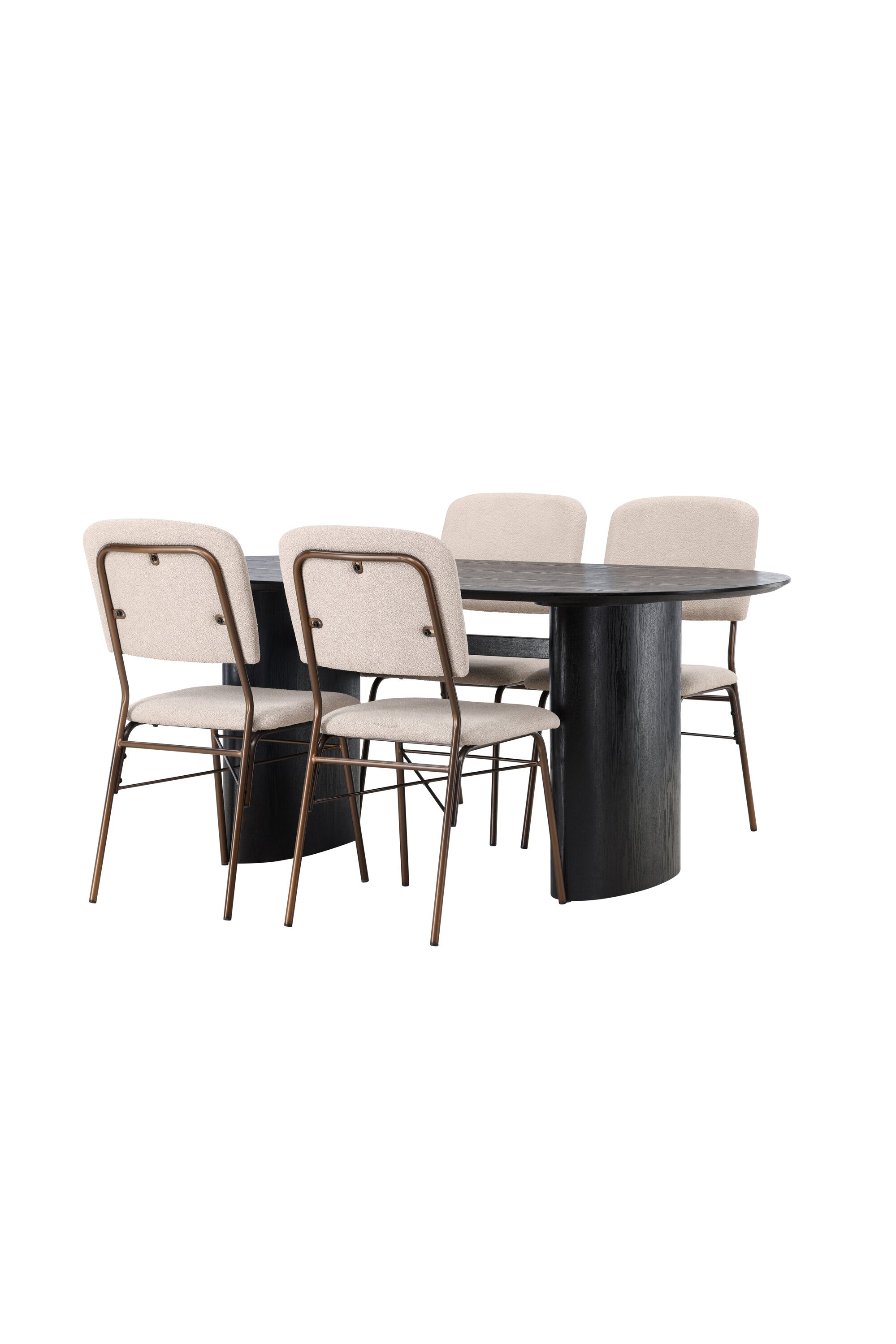 Isolde Esszimmerset + Seda 180cm/4St. in Beige, Braun präsentiert im Onlineshop von KAQTU Design AG. Esszimmerset ist von Venture Home