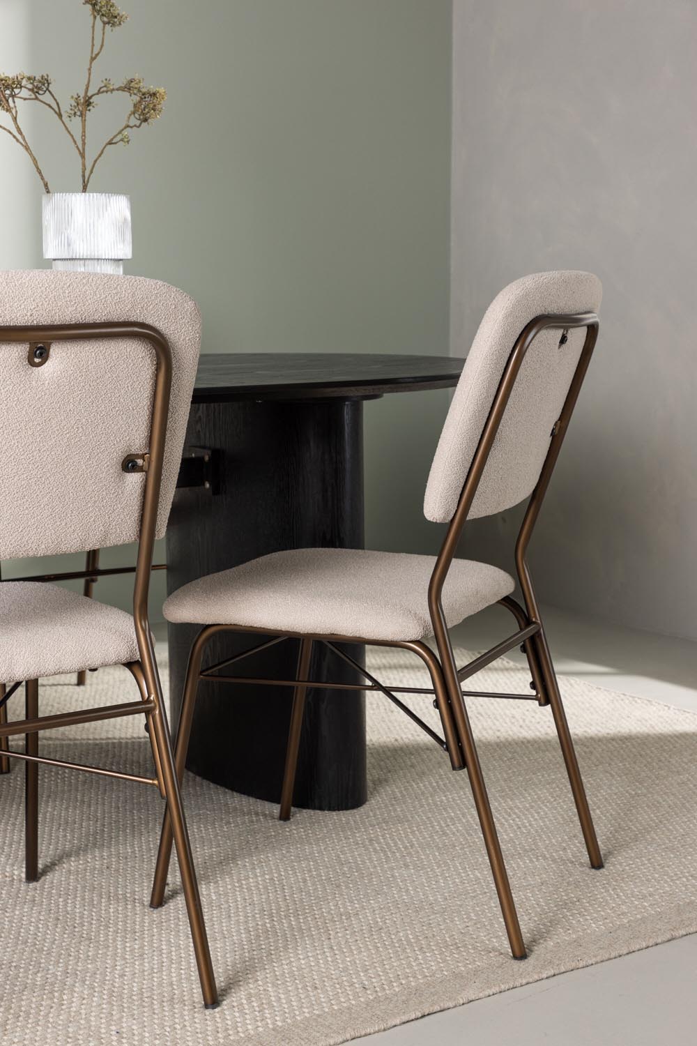 Isolde Esszimmerset + Seda 180cm/4St. in Beige, Braun präsentiert im Onlineshop von KAQTU Design AG. Esszimmerset ist von Venture Home