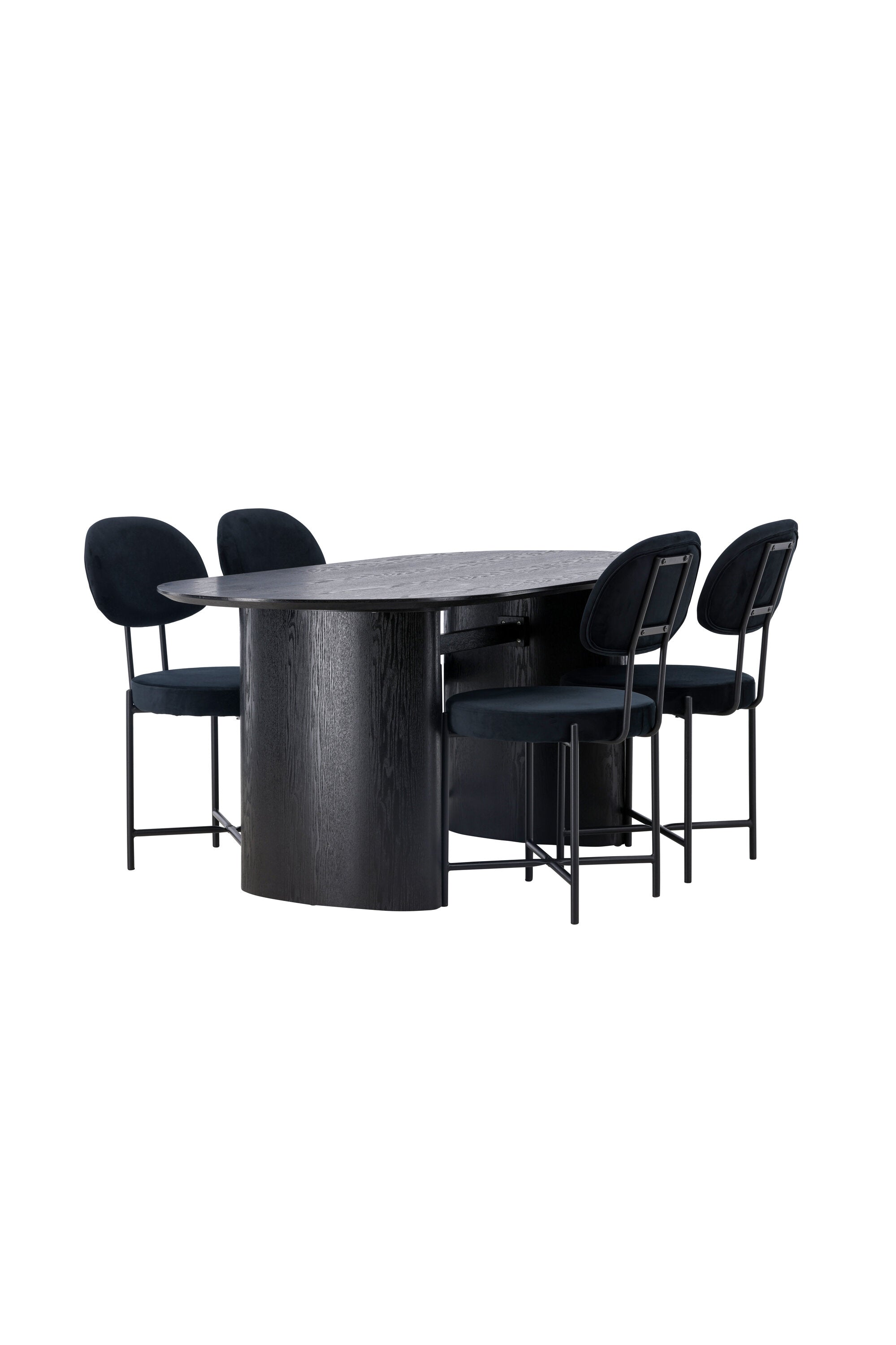 Isolde Esszimmerset + Stella 180cm/4St. in Schwarz präsentiert im Onlineshop von KAQTU Design AG. Esszimmerset ist von Venture Home