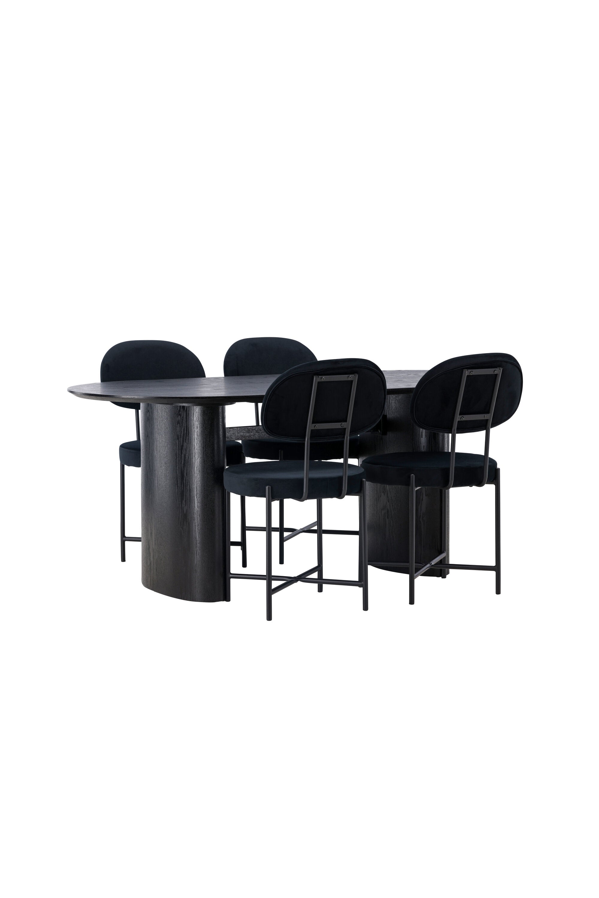 Isolde Esszimmerset + Stella 180cm/4St. in Schwarz präsentiert im Onlineshop von KAQTU Design AG. Esszimmerset ist von Venture Home