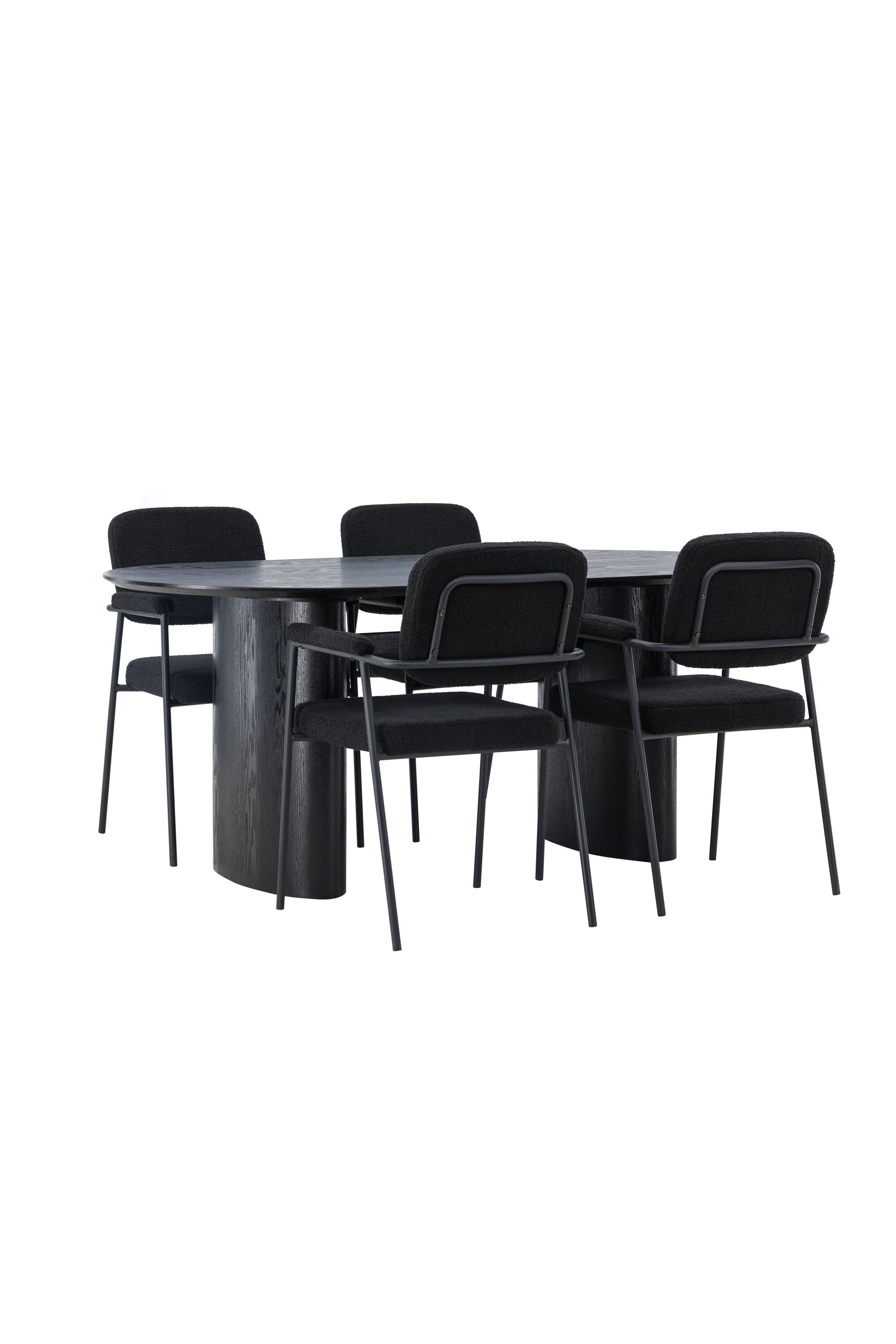 Isolde Esszimmerset + Yesterday 180cm/4St. in Schwarz präsentiert im Onlineshop von KAQTU Design AG. Esszimmerset ist von Venture Home