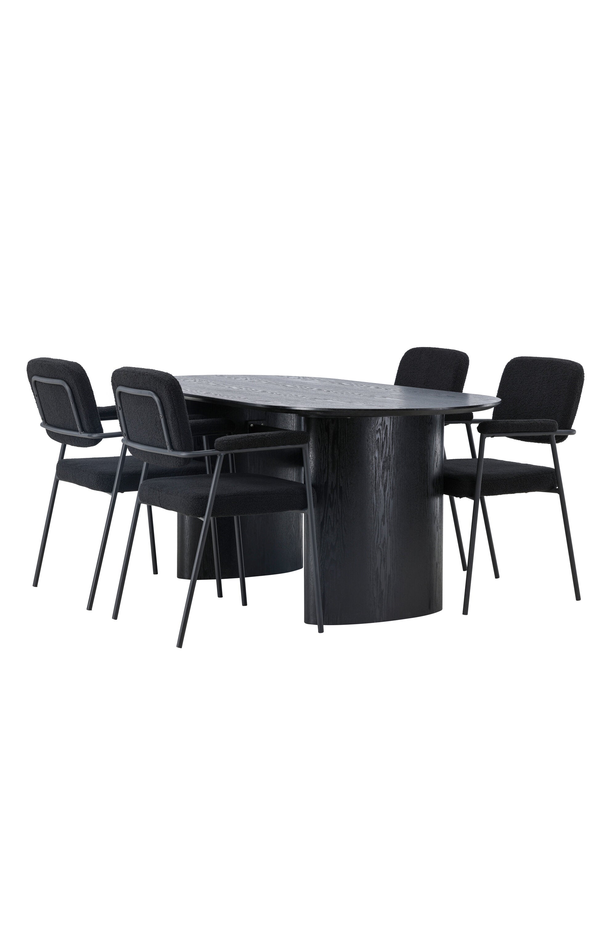 Isolde Esszimmerset + Yesterday 180cm/4St. in Schwarz präsentiert im Onlineshop von KAQTU Design AG. Esszimmerset ist von Venture Home
