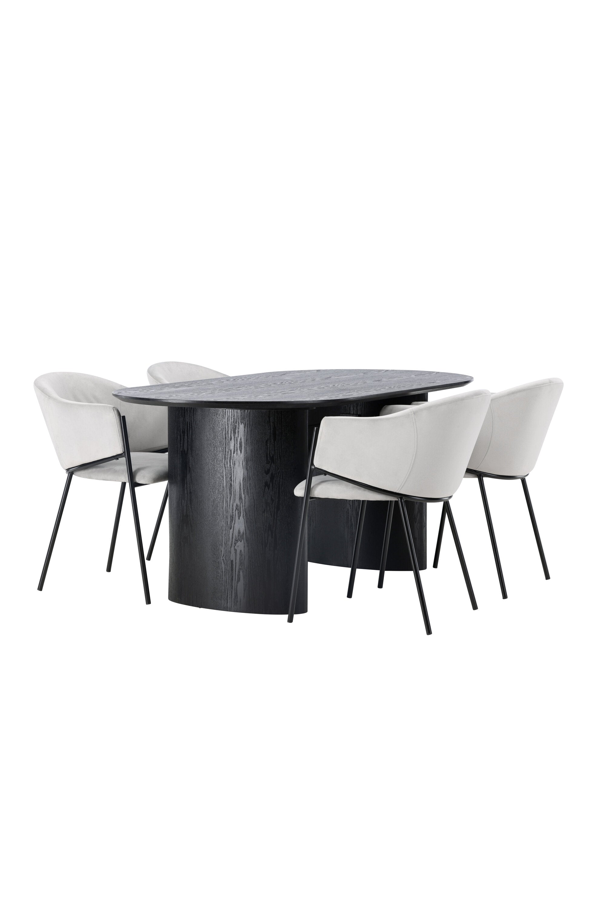 Isolde Esszimmerset + Evelina 180cm/4St. in Schwarzgrau präsentiert im Onlineshop von KAQTU Design AG. Esszimmerset ist von Venture Home
