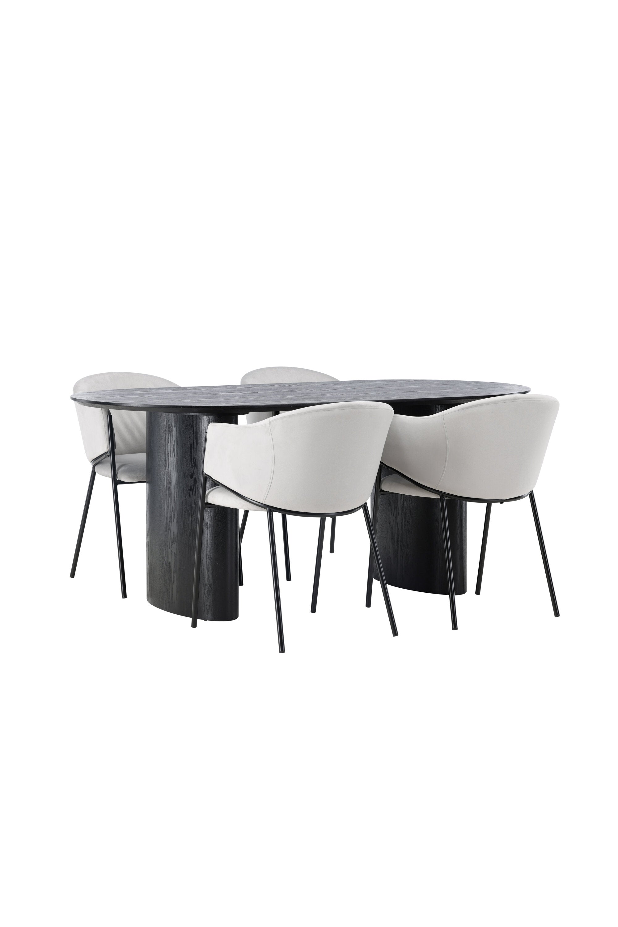 Isolde Esszimmerset + Evelina 180cm/4St. in Schwarzgrau präsentiert im Onlineshop von KAQTU Design AG. Esszimmerset ist von Venture Home