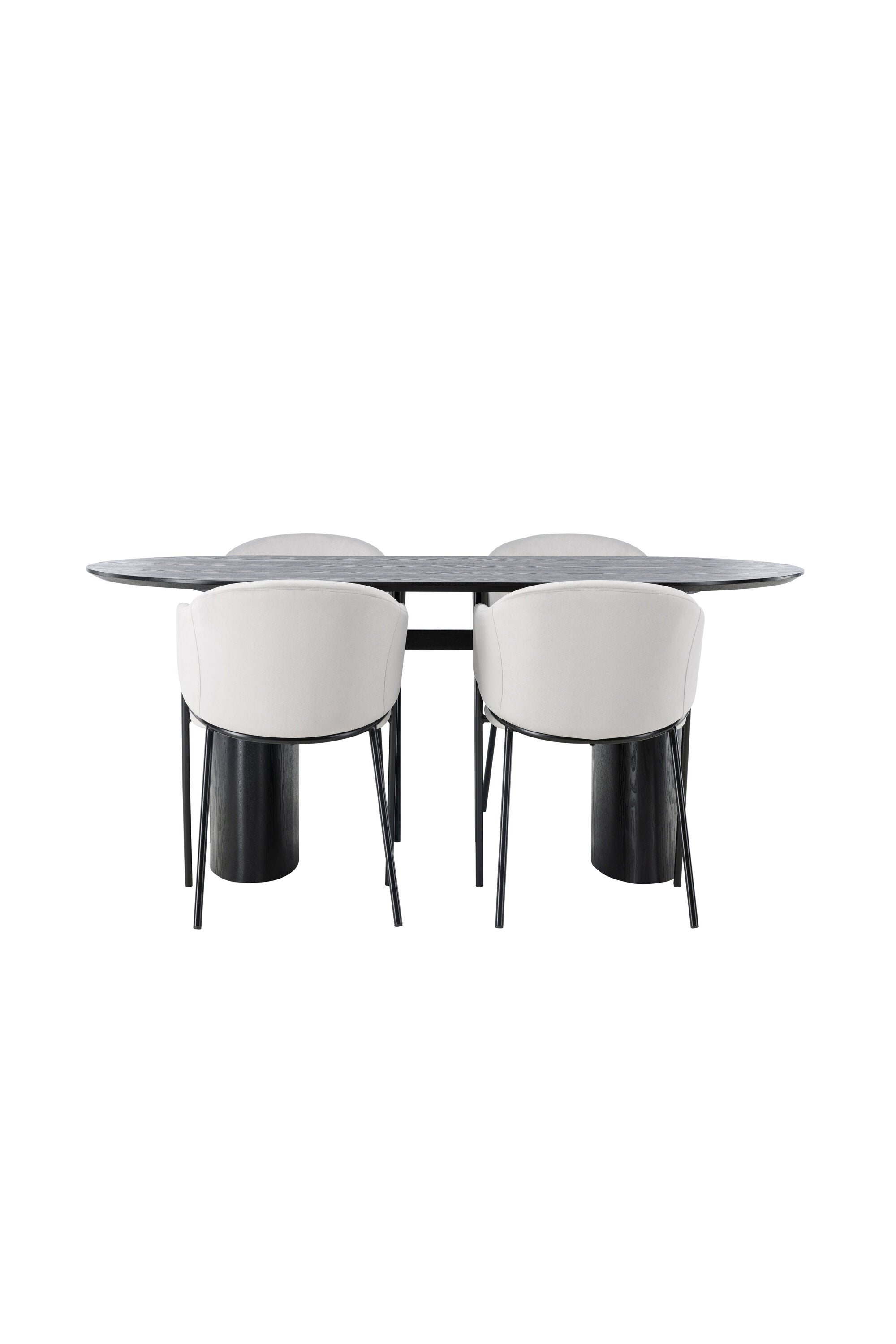 Isolde Esszimmerset + Evelina 180cm/4St. in Schwarzgrau präsentiert im Onlineshop von KAQTU Design AG. Esszimmerset ist von Venture Home