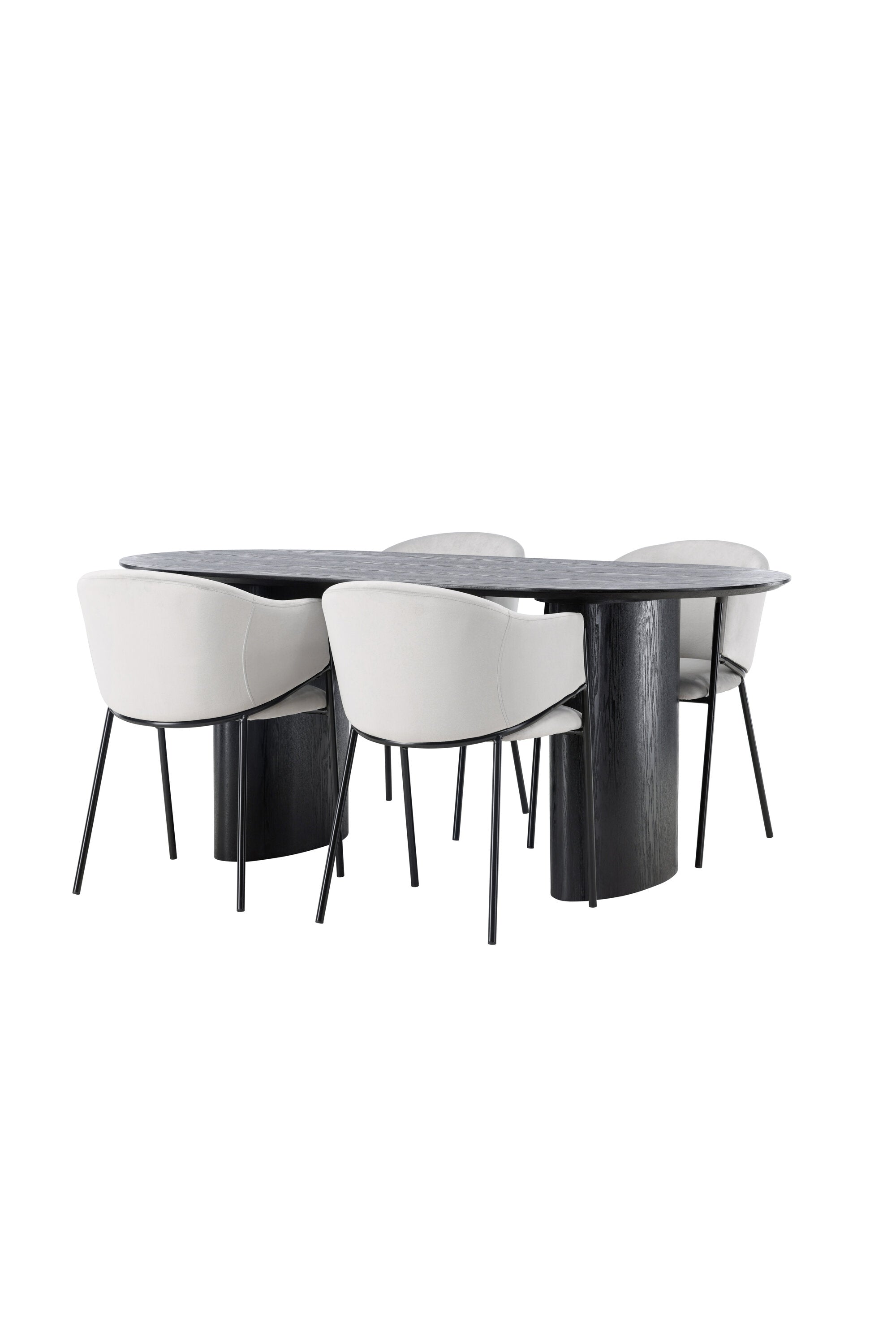 Isolde Esszimmerset + Evelina 180cm/4St. in Schwarzgrau präsentiert im Onlineshop von KAQTU Design AG. Esszimmerset ist von Venture Home