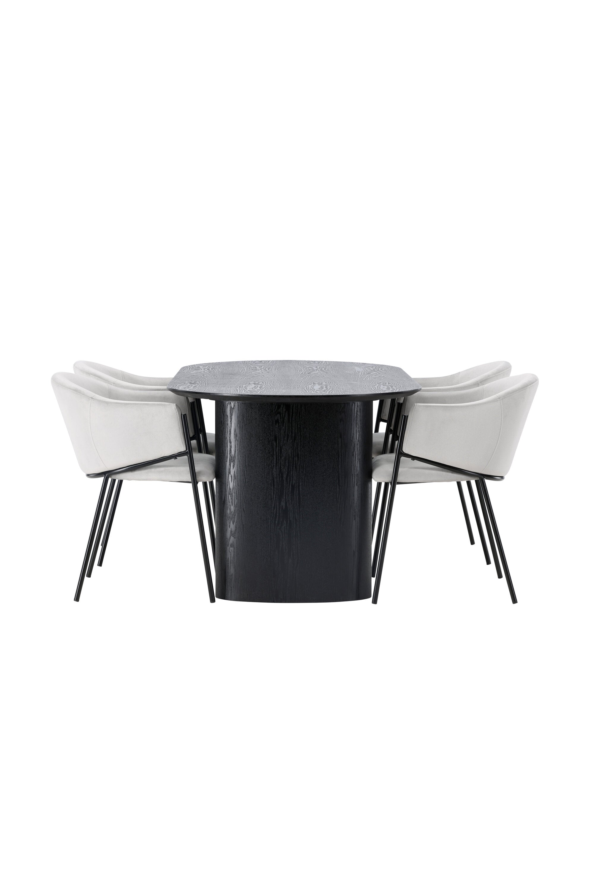 Isolde Esszimmerset + Evelina 180cm/4St. in Schwarzgrau präsentiert im Onlineshop von KAQTU Design AG. Esszimmerset ist von Venture Home