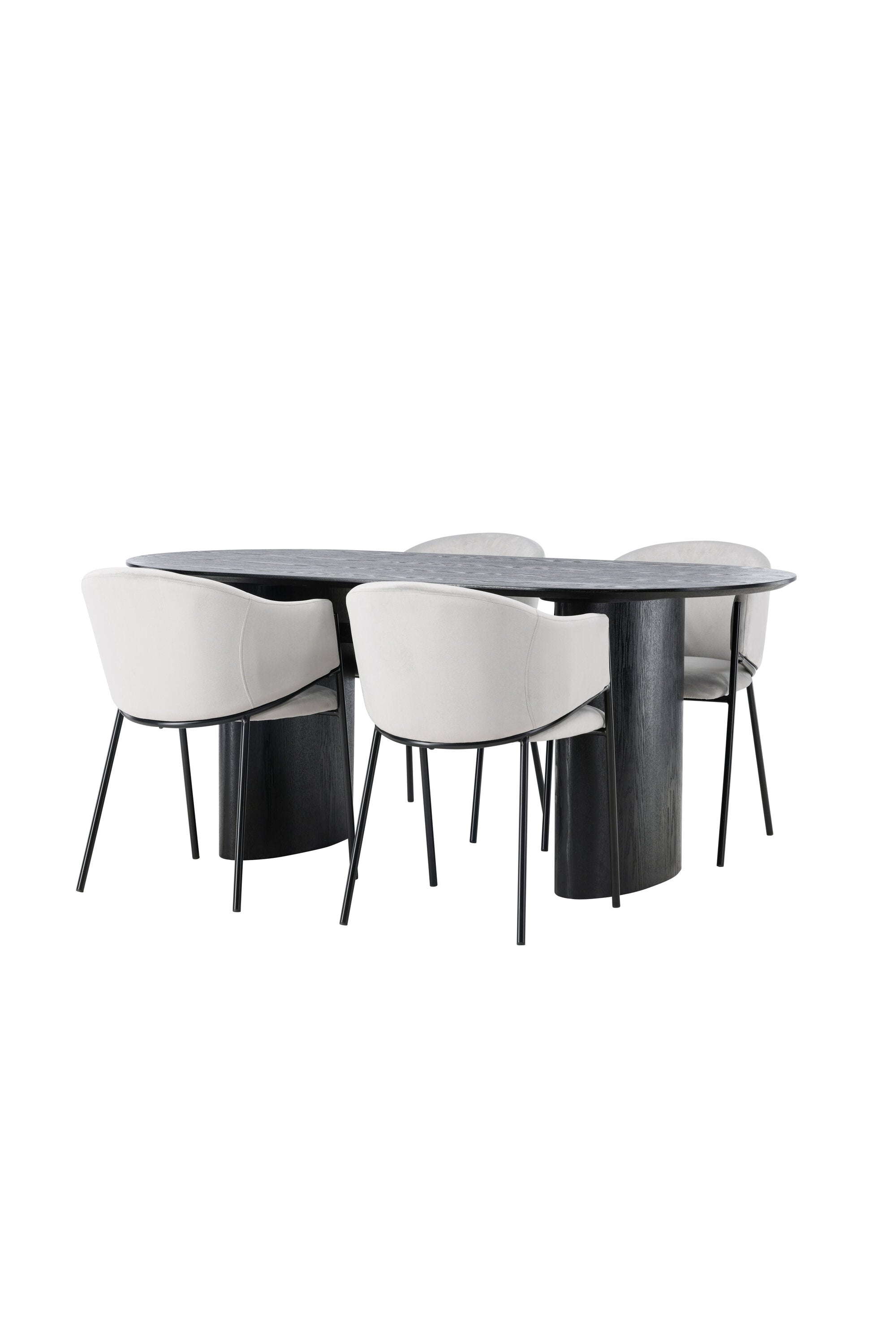 Isolde Esszimmerset + Evelina 180cm/4St. in Schwarzgrau präsentiert im Onlineshop von KAQTU Design AG. Esszimmerset ist von Venture Home