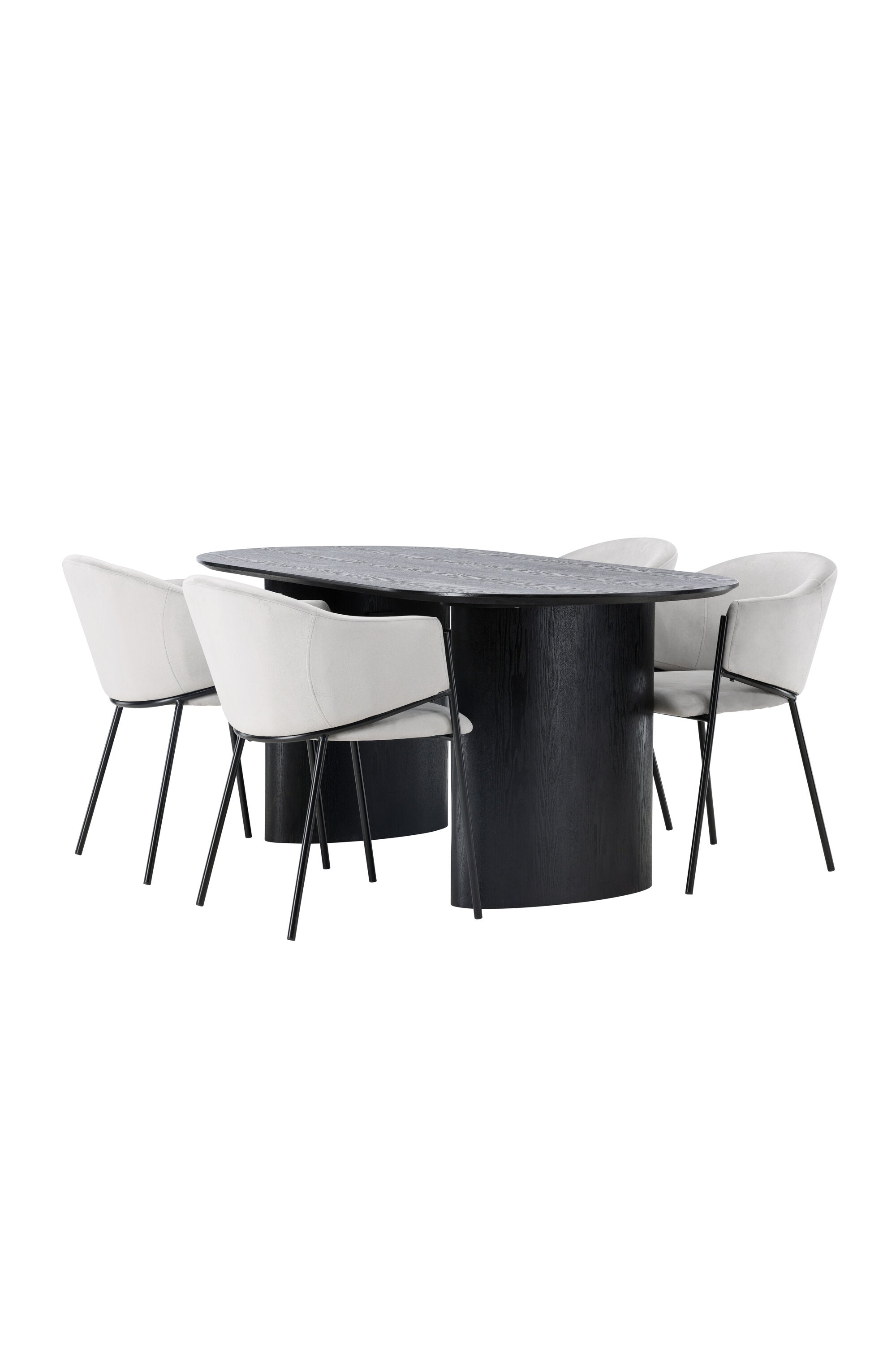 Isolde Esszimmerset + Evelina 180cm/4St. in Schwarzgrau präsentiert im Onlineshop von KAQTU Design AG. Esszimmerset ist von Venture Home