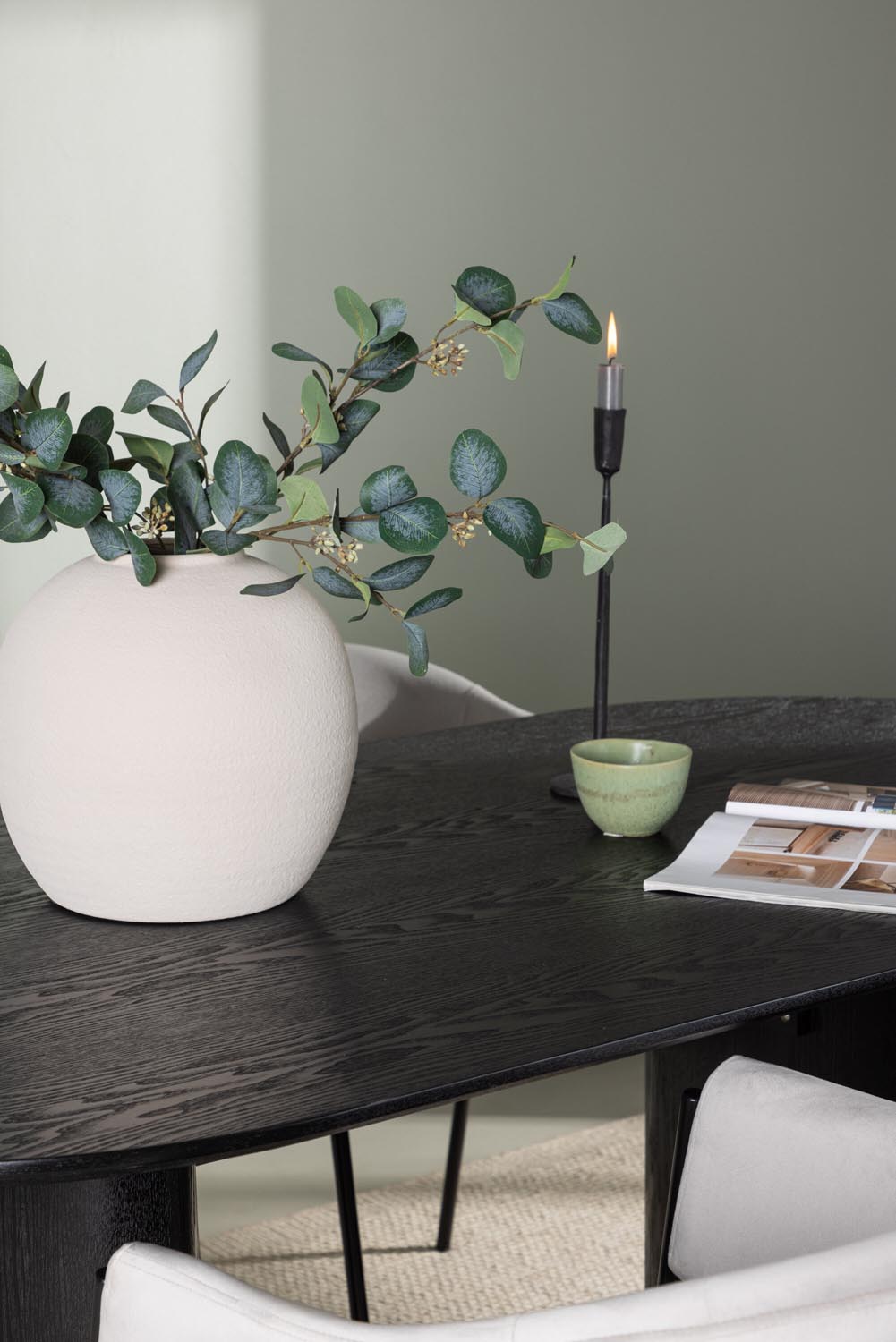Isolde Esszimmerset + Evelina 180cm/4St. in Schwarzgrau präsentiert im Onlineshop von KAQTU Design AG. Esszimmerset ist von Venture Home