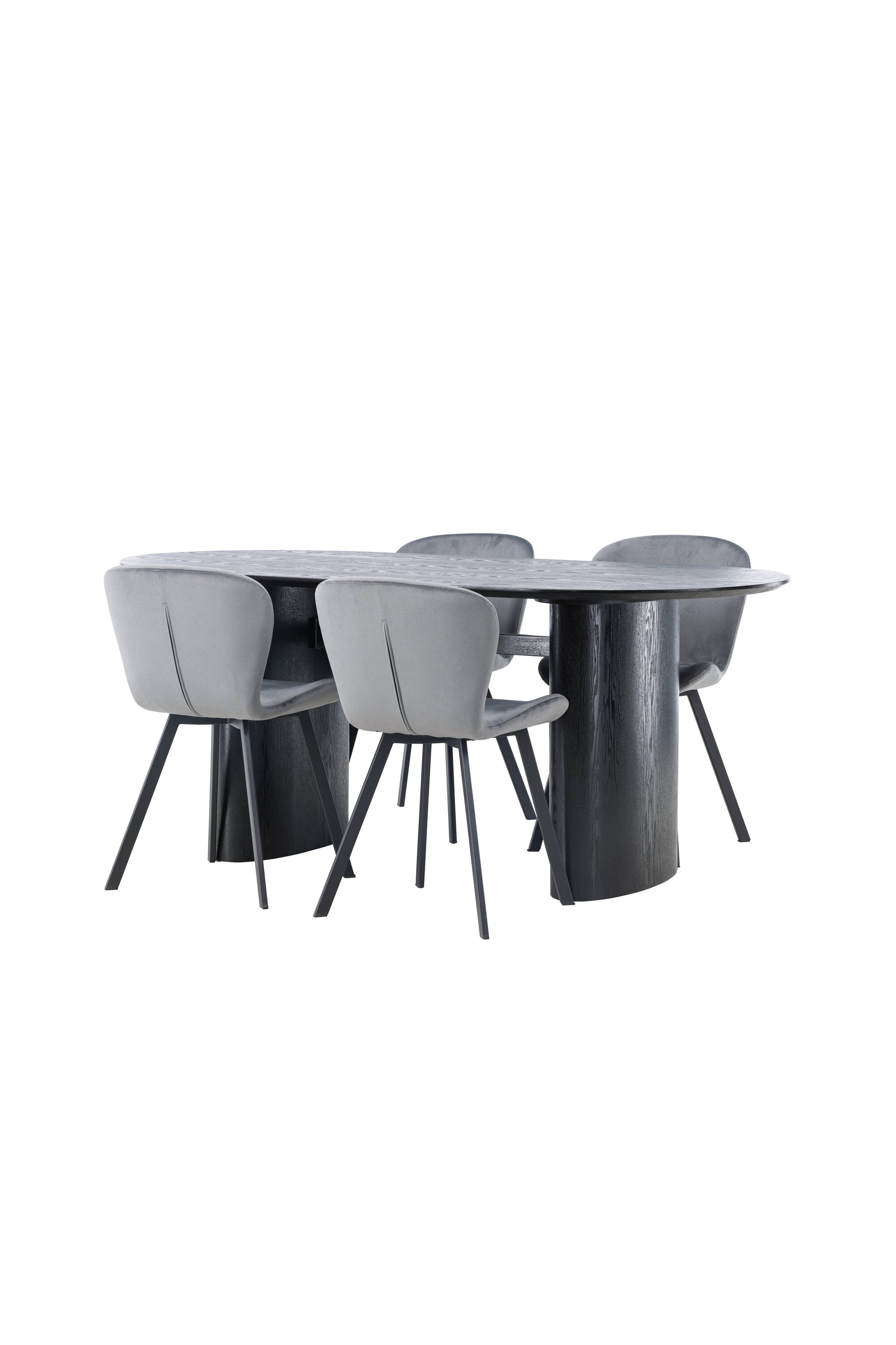 Isolde Esszimmerset + Lilja 180cm/4St. in Schwarzgrau präsentiert im Onlineshop von KAQTU Design AG. Esszimmerset ist von Venture Home