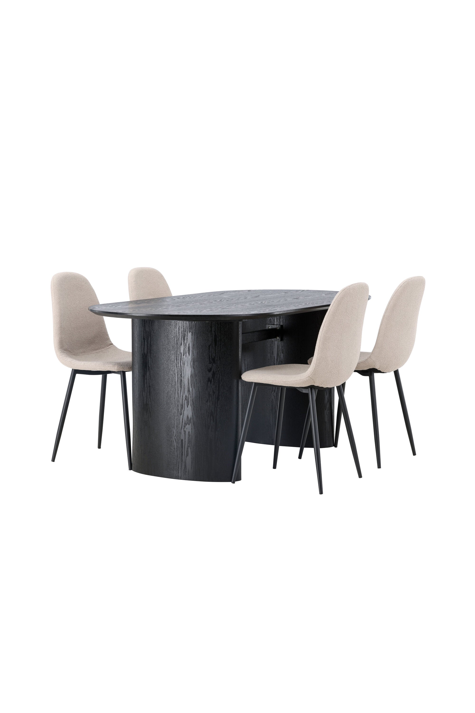 Isolde Esszimmerset + Polar 180cm/4St. in Beige, Schwarz präsentiert im Onlineshop von KAQTU Design AG. Esszimmerset ist von Venture Home