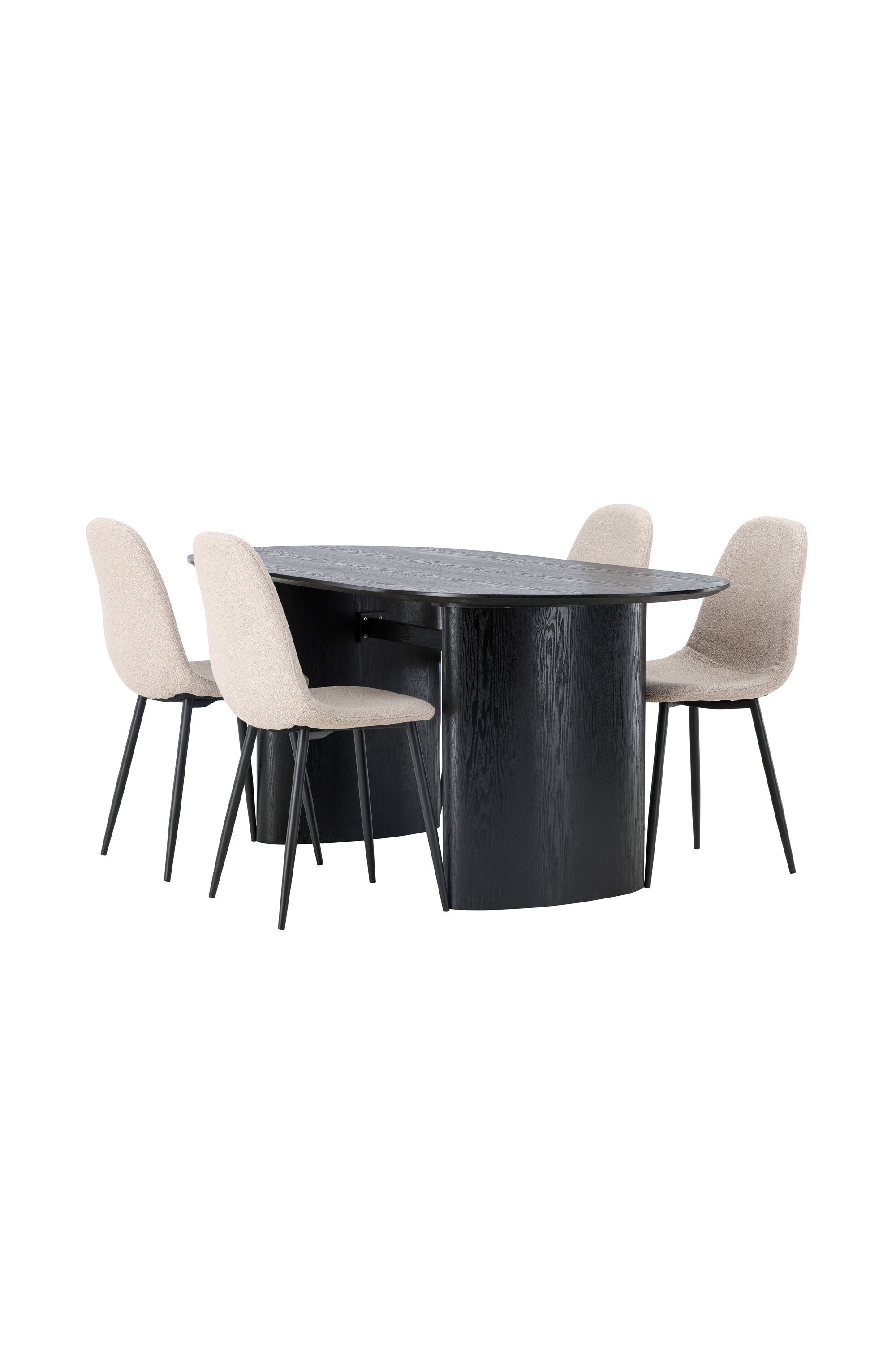 Isolde Esszimmerset + Polar 180cm/4St. in Beige, Schwarz präsentiert im Onlineshop von KAQTU Design AG. Esszimmerset ist von Venture Home