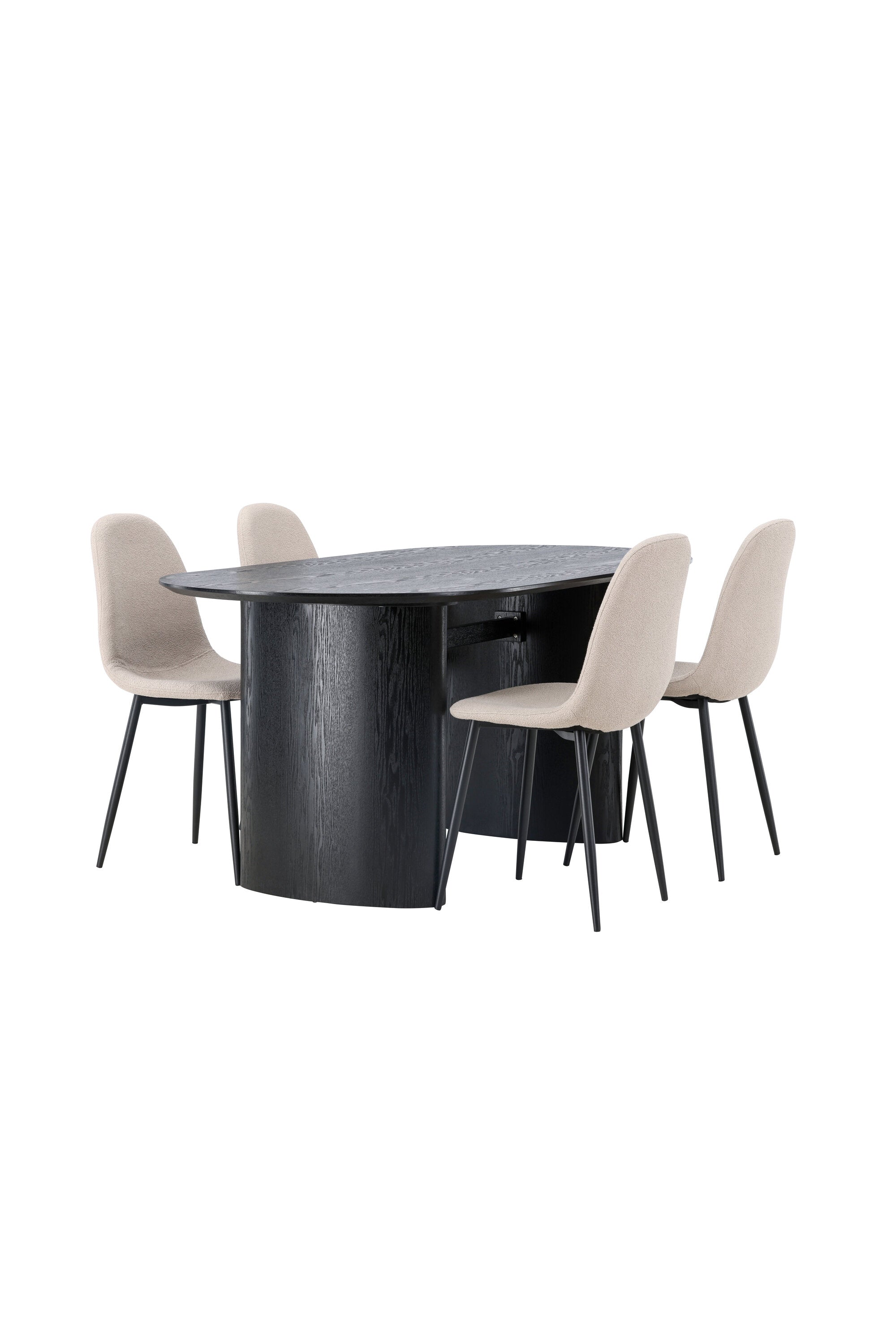 Isolde Esszimmerset + Polar 180cm/4St. in Beige, Schwarz präsentiert im Onlineshop von KAQTU Design AG. Esszimmerset ist von Venture Home