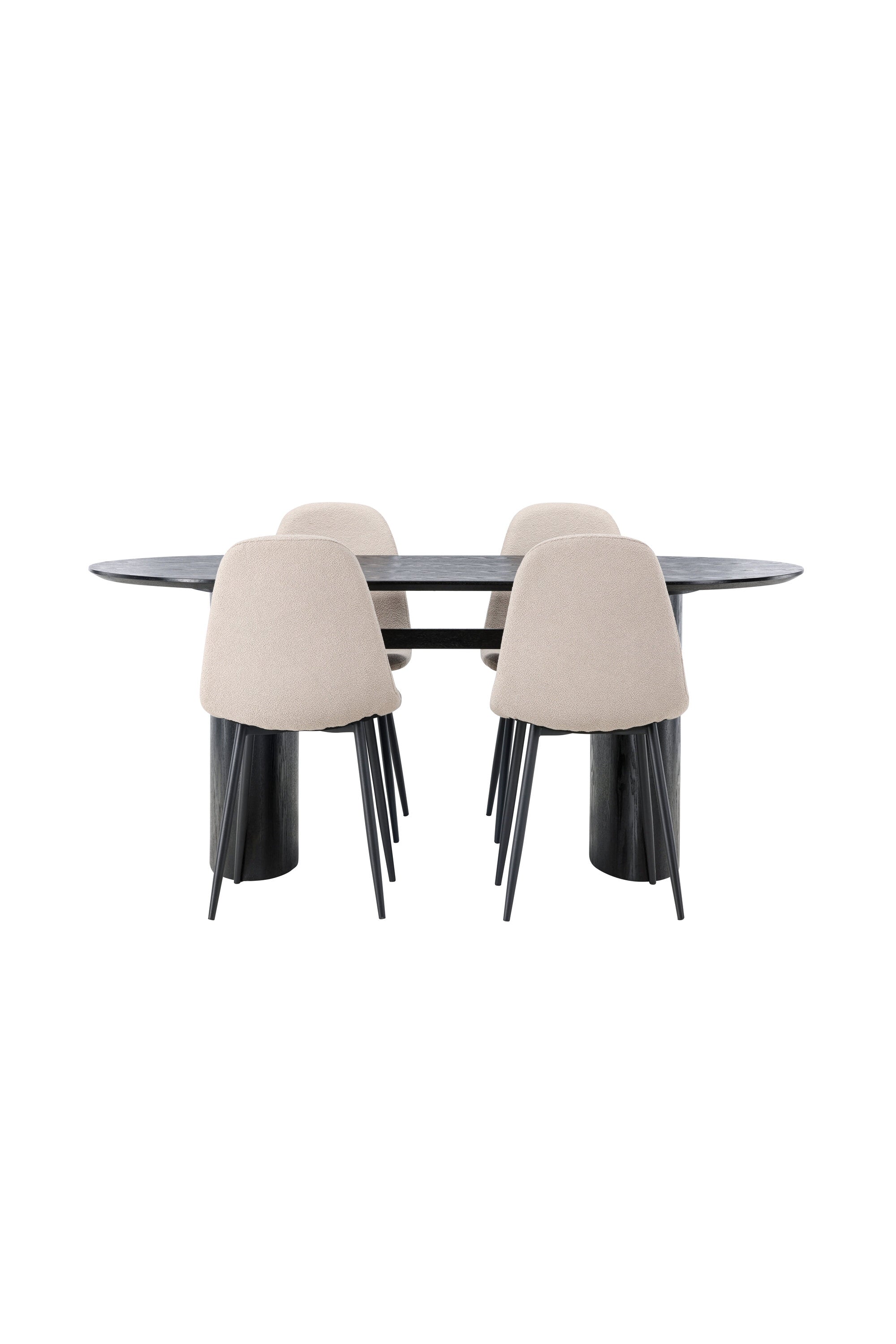 Isolde Esszimmerset + Polar 180cm/4St. in Beige, Schwarz präsentiert im Onlineshop von KAQTU Design AG. Esszimmerset ist von Venture Home