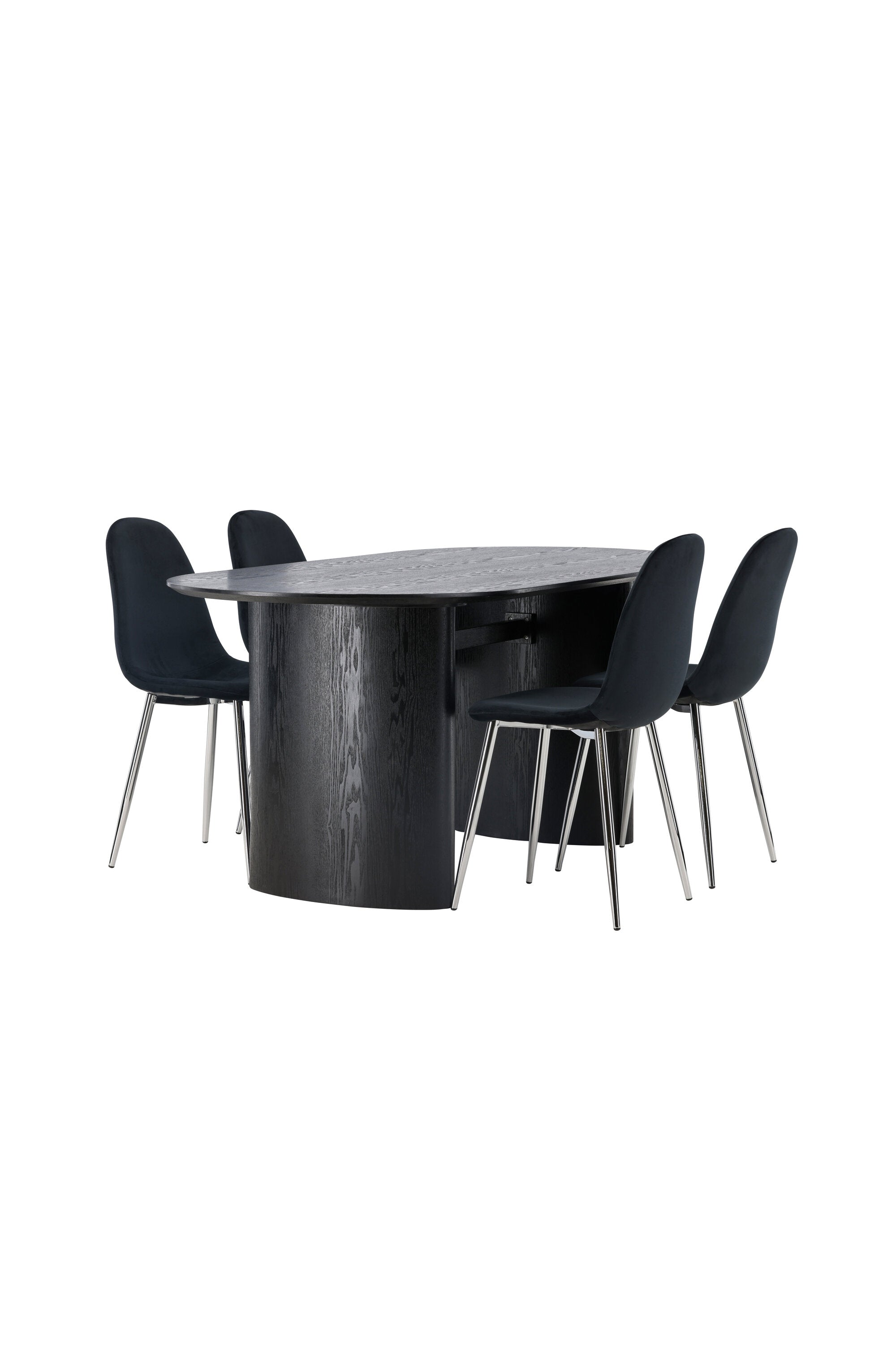 Isolde Esszimmerset + Polar 180cm/4St. in Schwarzes Silber präsentiert im Onlineshop von KAQTU Design AG. Esszimmerset ist von Venture Home