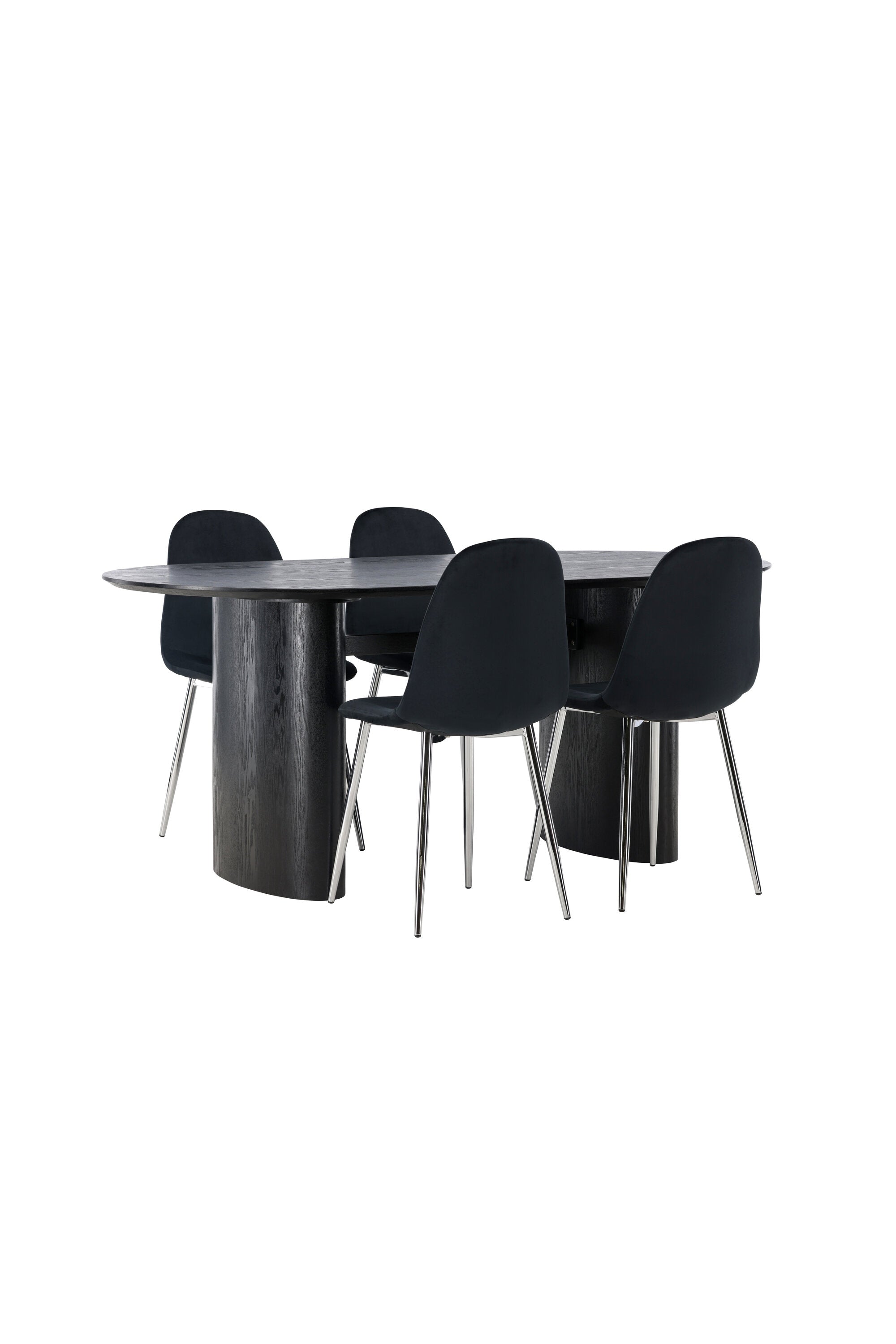 Isolde Esszimmerset + Polar 180cm/4St. in Schwarzes Silber präsentiert im Onlineshop von KAQTU Design AG. Esszimmerset ist von Venture Home