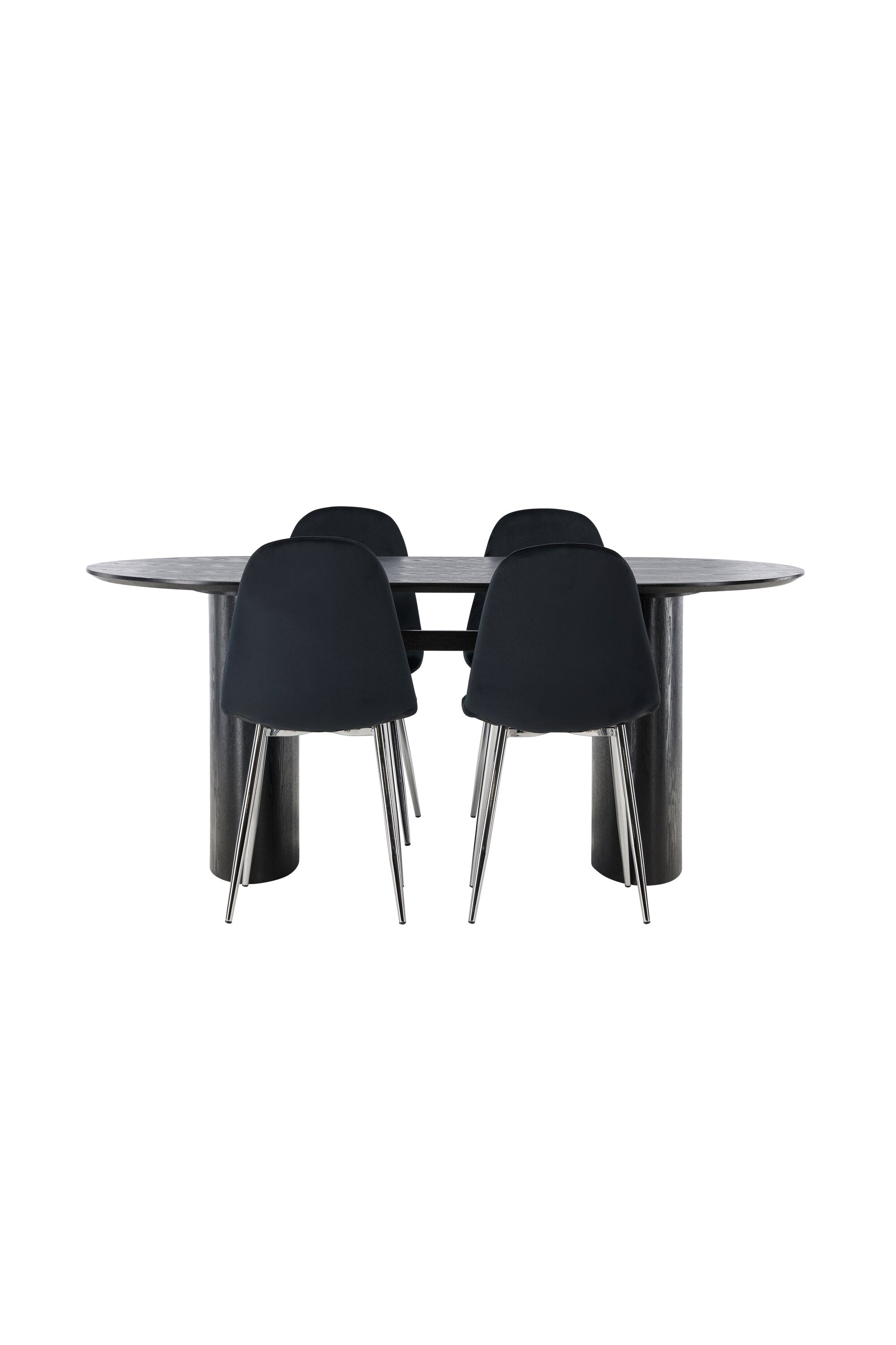 Isolde Esszimmerset + Polar 180cm/4St. in Schwarzes Silber präsentiert im Onlineshop von KAQTU Design AG. Esszimmerset ist von Venture Home