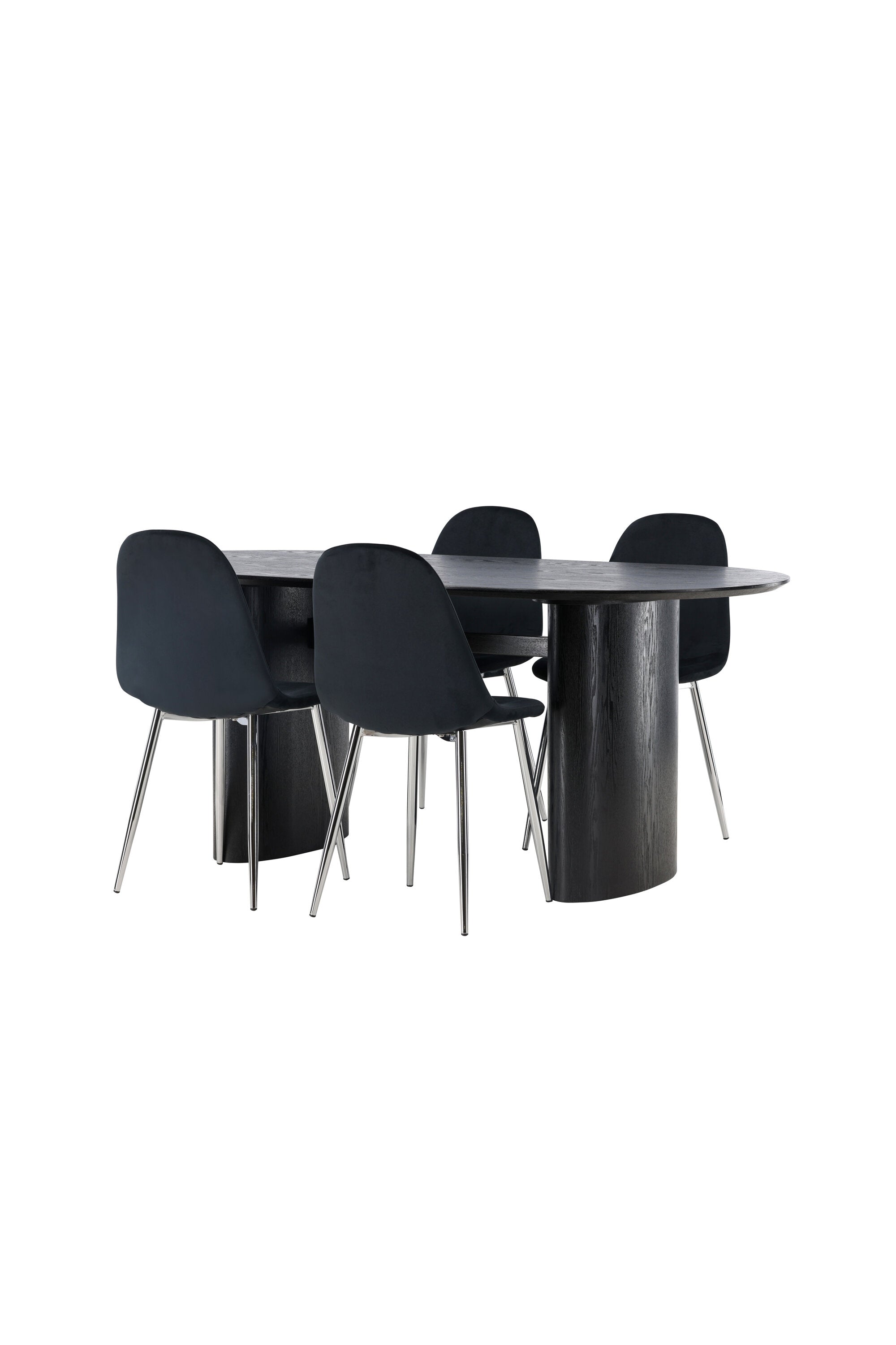 Isolde Esszimmerset + Polar 180cm/4St. in Schwarzes Silber präsentiert im Onlineshop von KAQTU Design AG. Esszimmerset ist von Venture Home