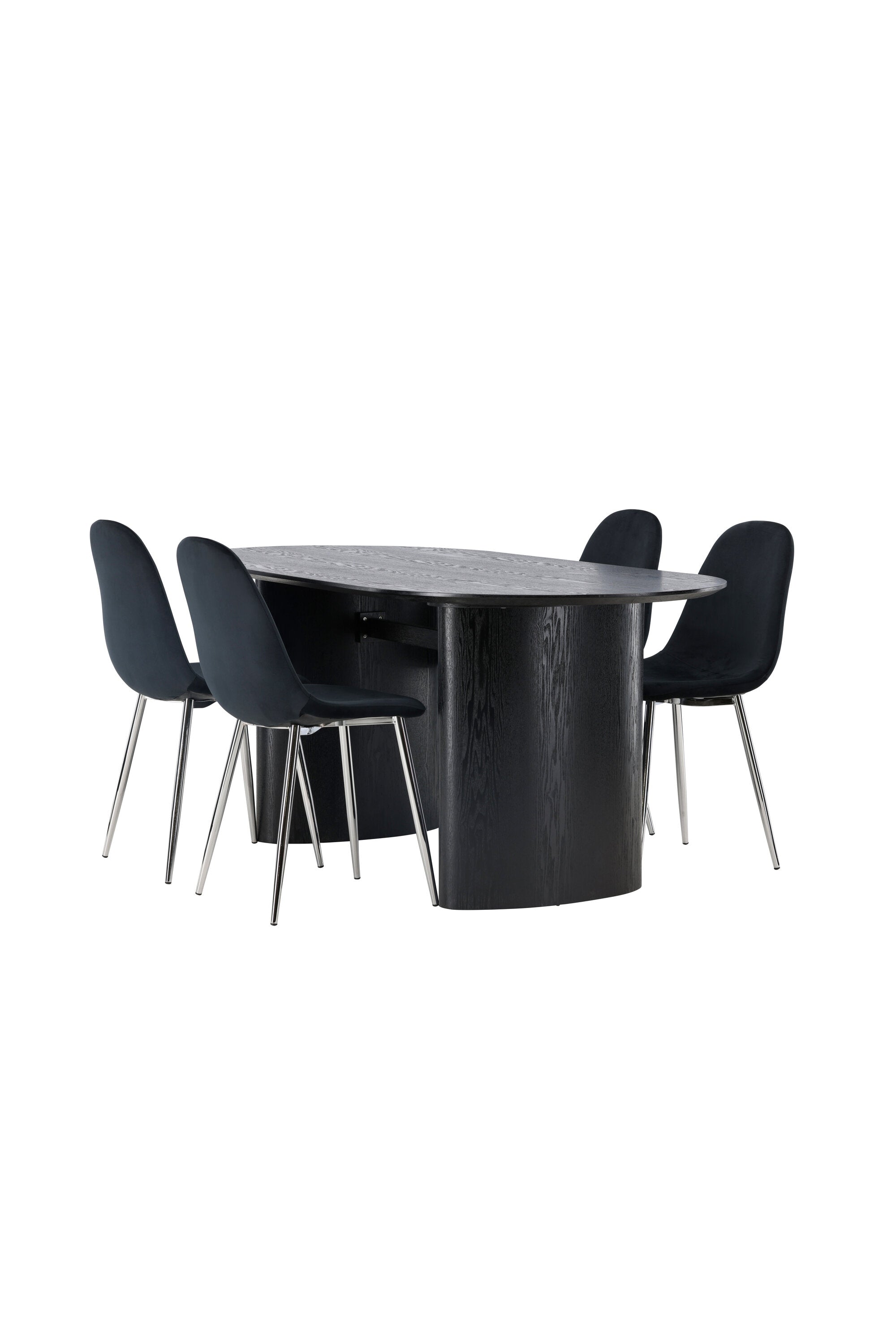 Isolde Esszimmerset + Polar 180cm/4St. in Schwarzes Silber präsentiert im Onlineshop von KAQTU Design AG. Esszimmerset ist von Venture Home