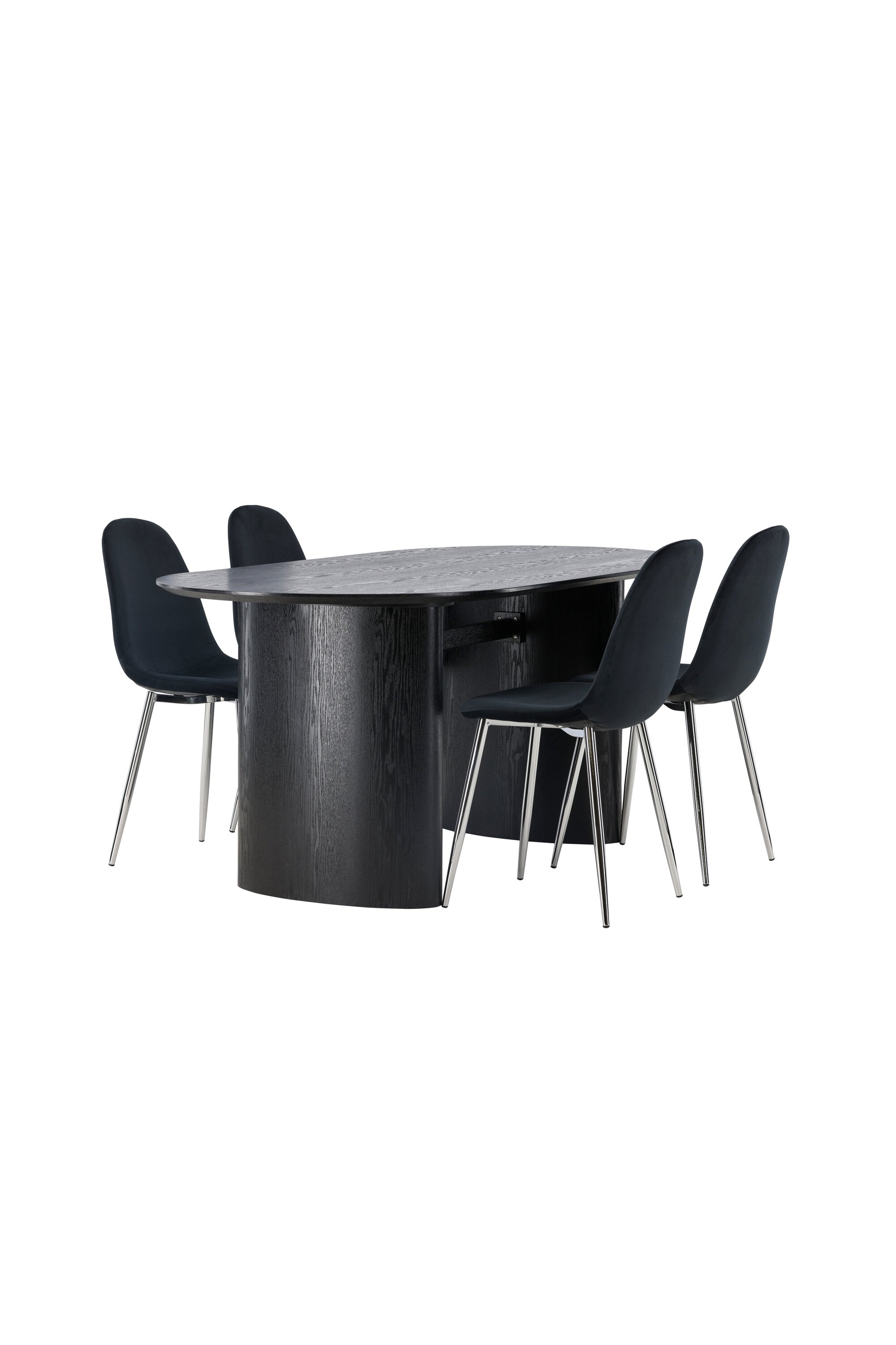 Isolde Esszimmerset + Polar 180cm/4St. in Schwarzes Silber präsentiert im Onlineshop von KAQTU Design AG. Esszimmerset ist von Venture Home