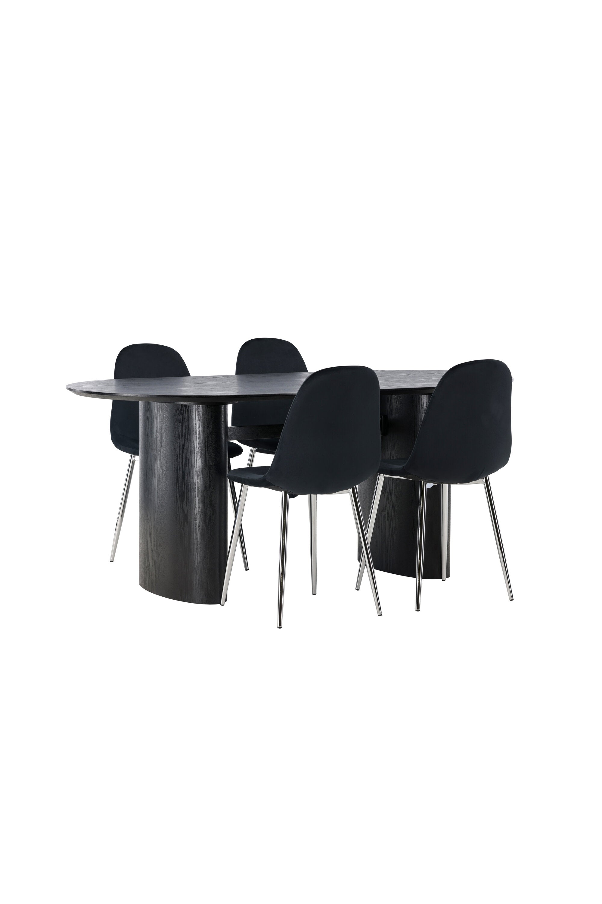 Isolde Esszimmerset + Polar 180cm/4St. in Schwarzes Silber präsentiert im Onlineshop von KAQTU Design AG. Esszimmerset ist von Venture Home