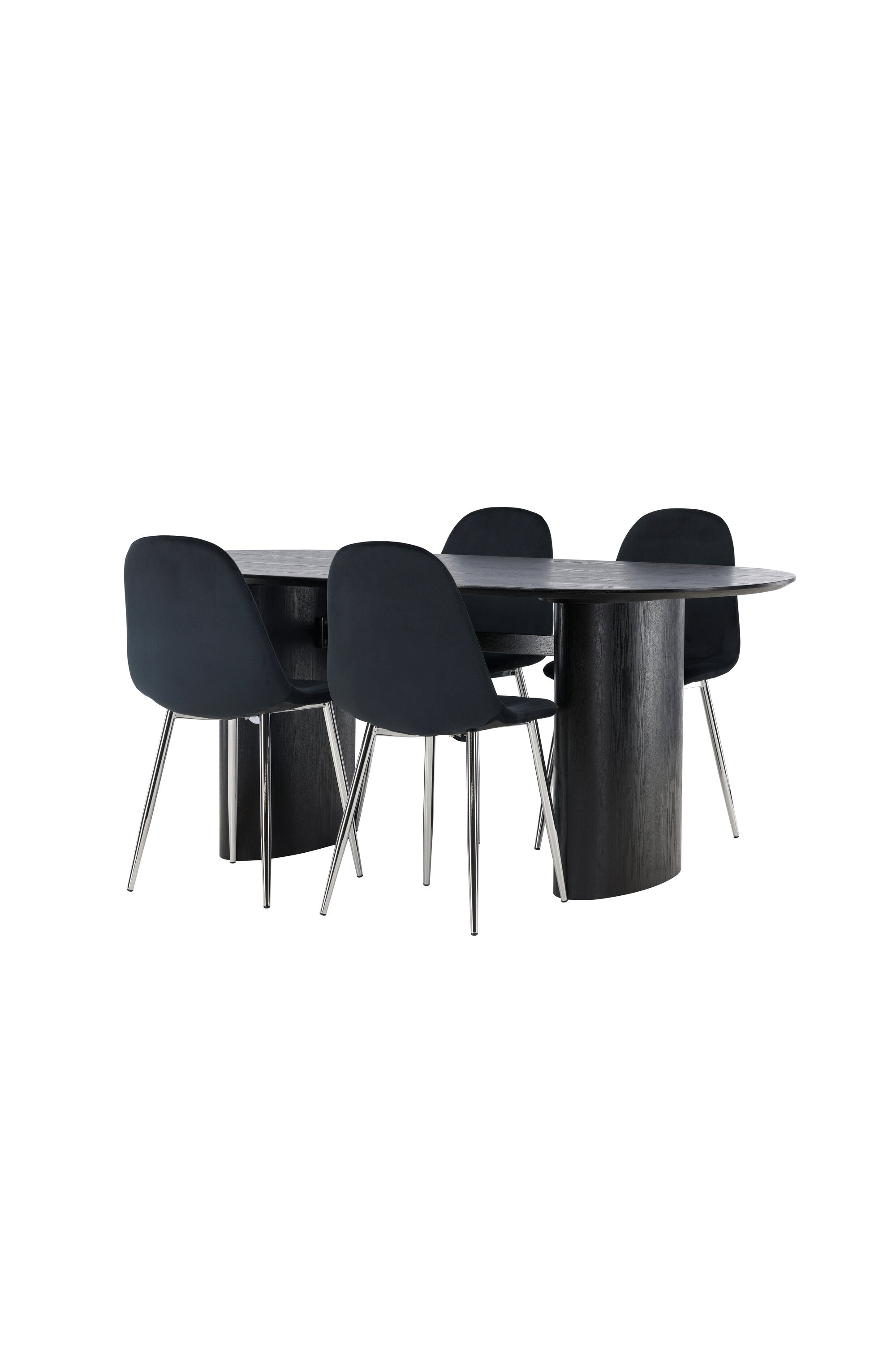 Isolde Esszimmerset + Polar 180cm/4St. in Schwarzes Silber präsentiert im Onlineshop von KAQTU Design AG. Esszimmerset ist von Venture Home