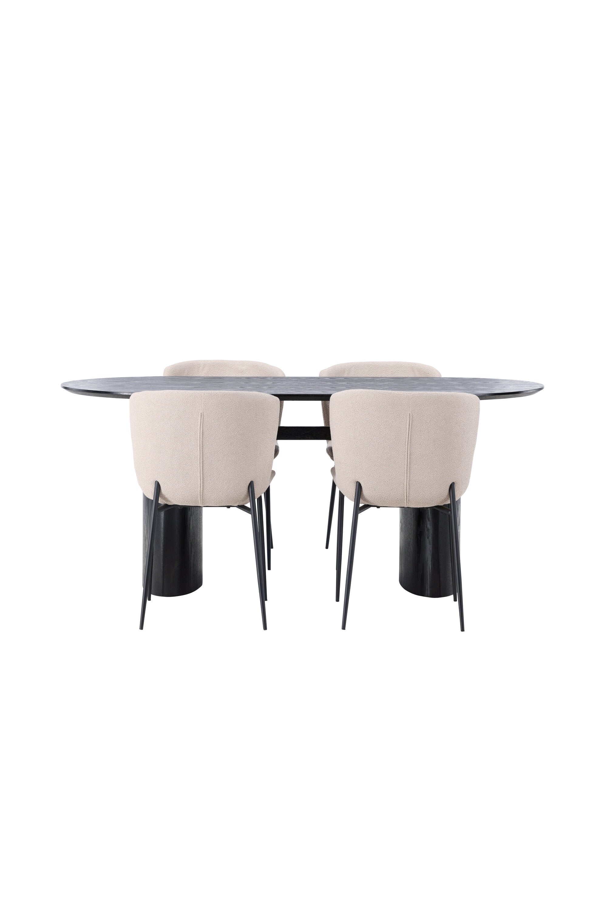 Isolde Esszimmerset + Modesto 180cm/4St. in Beige, Schwarz präsentiert im Onlineshop von KAQTU Design AG. Esszimmerset ist von Venture Home