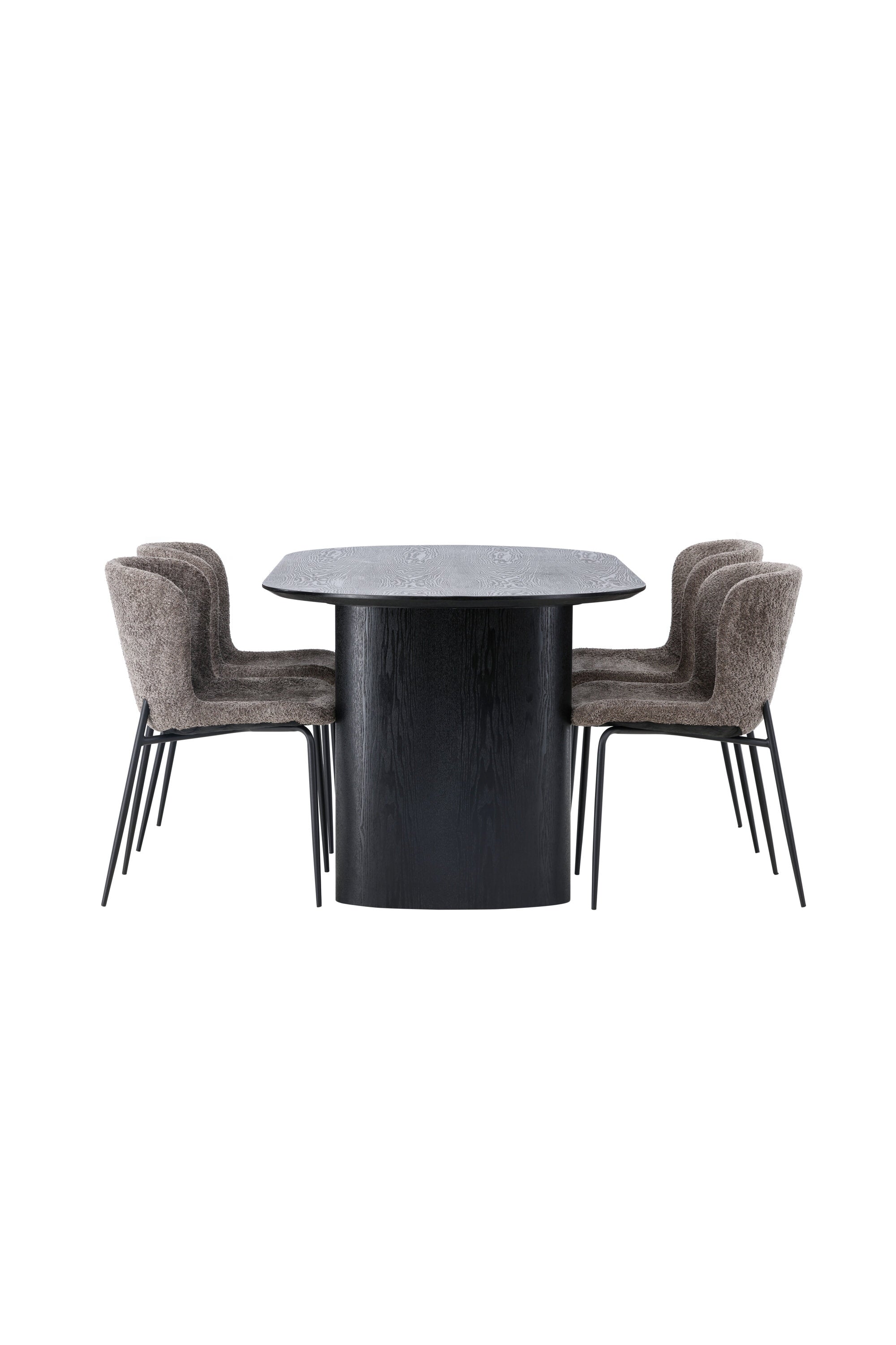 Isolde Esszimmerset + Modesto 180cm/4St. in Schwarz, Dunkelgrau präsentiert im Onlineshop von KAQTU Design AG. Esszimmerset ist von Venture Home