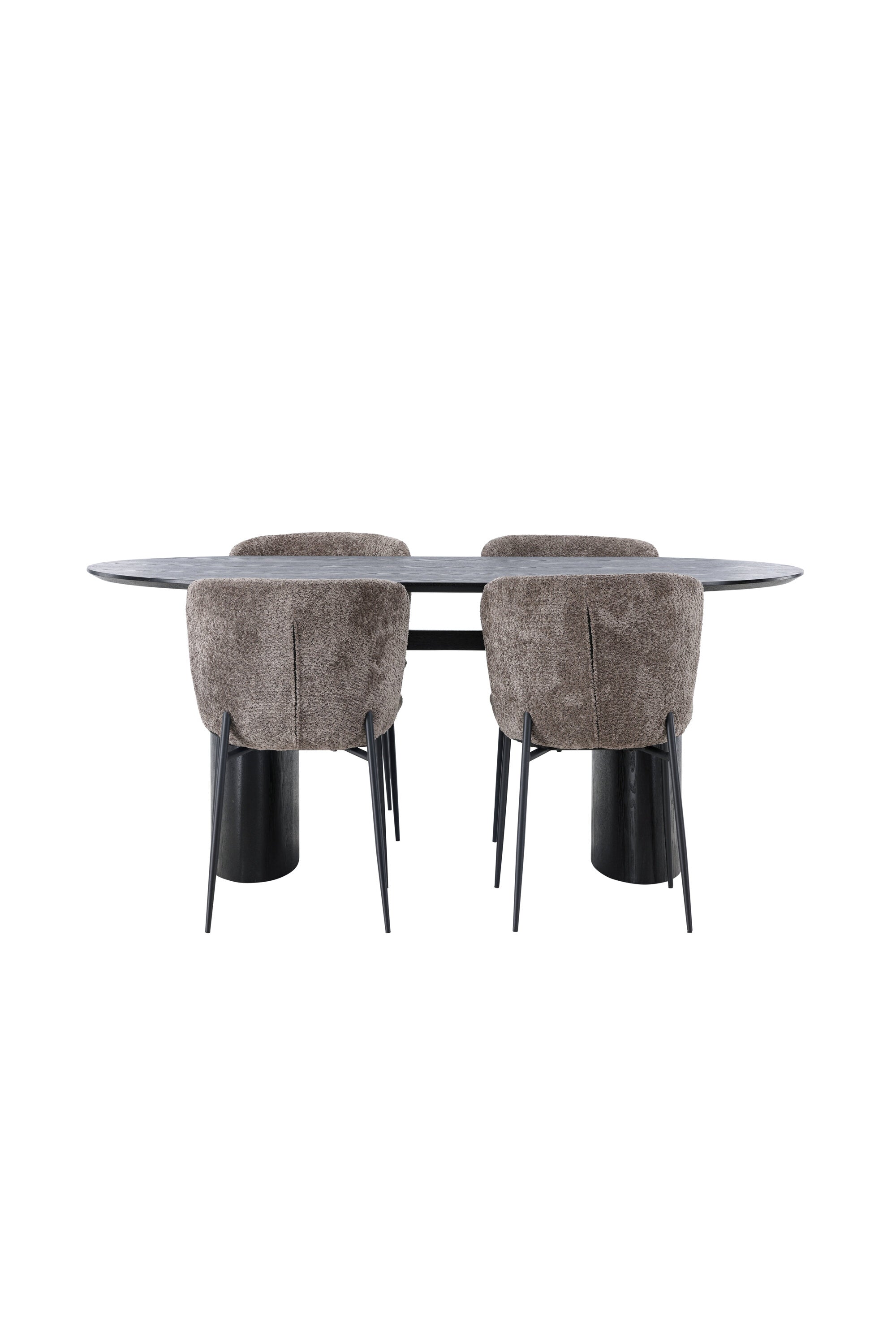 Isolde Esszimmerset + Modesto 180cm/4St. in Schwarz, Dunkelgrau präsentiert im Onlineshop von KAQTU Design AG. Esszimmerset ist von Venture Home