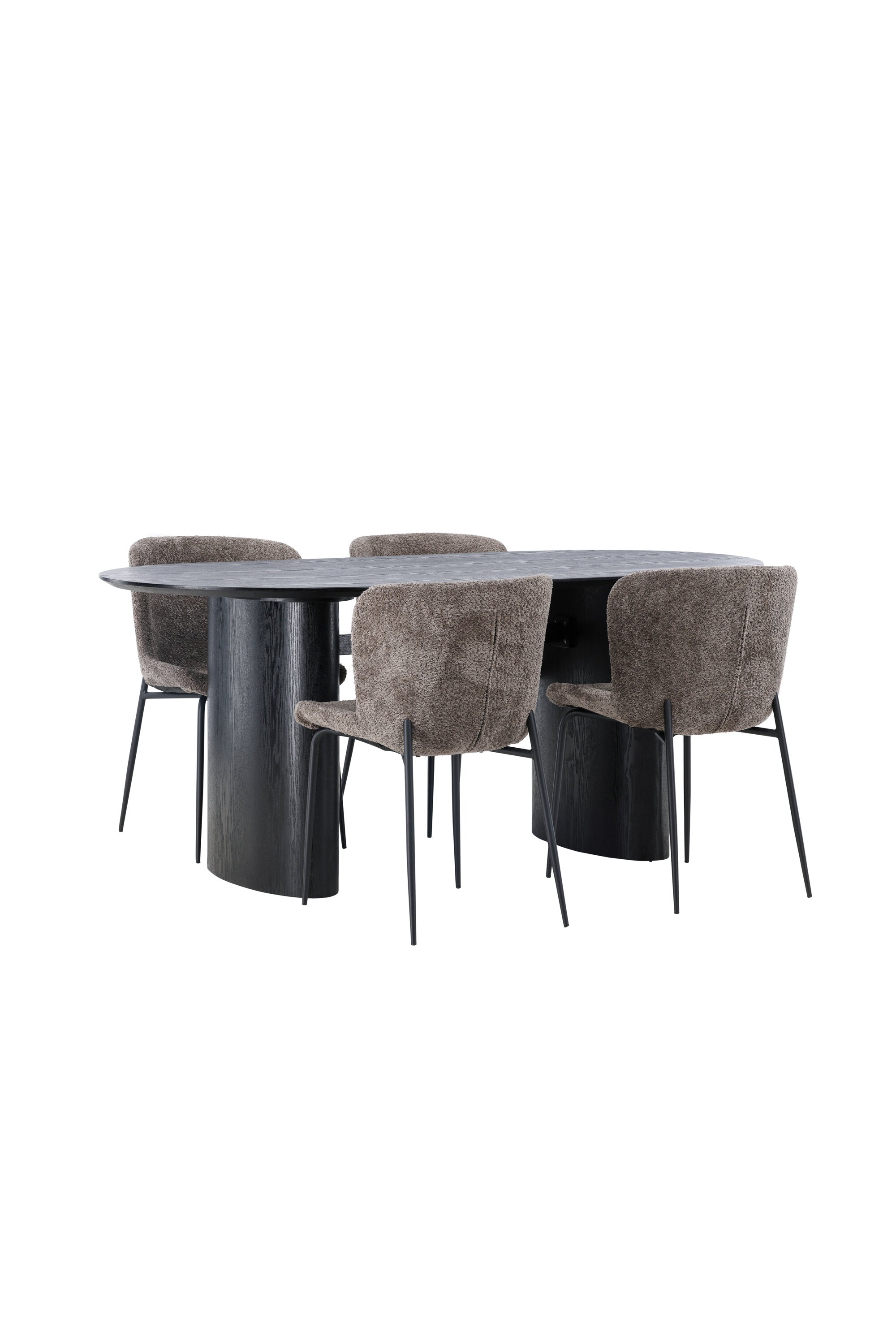 Isolde Esszimmerset + Modesto 180cm/4St. in Schwarz, Dunkelgrau präsentiert im Onlineshop von KAQTU Design AG. Esszimmerset ist von Venture Home