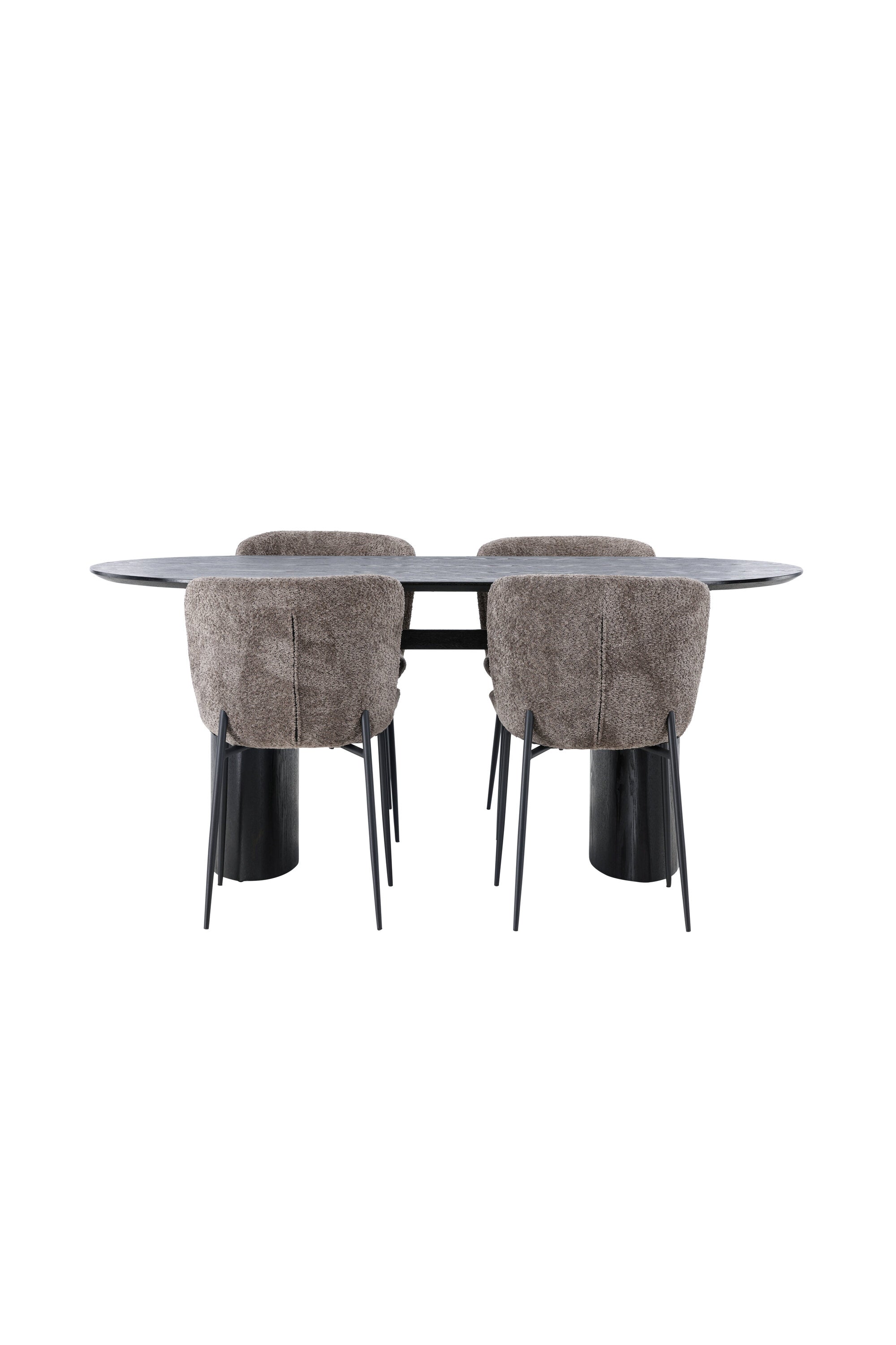Isolde Esszimmerset + Modesto 180cm/4St. in Schwarz, Dunkelgrau präsentiert im Onlineshop von KAQTU Design AG. Esszimmerset ist von Venture Home