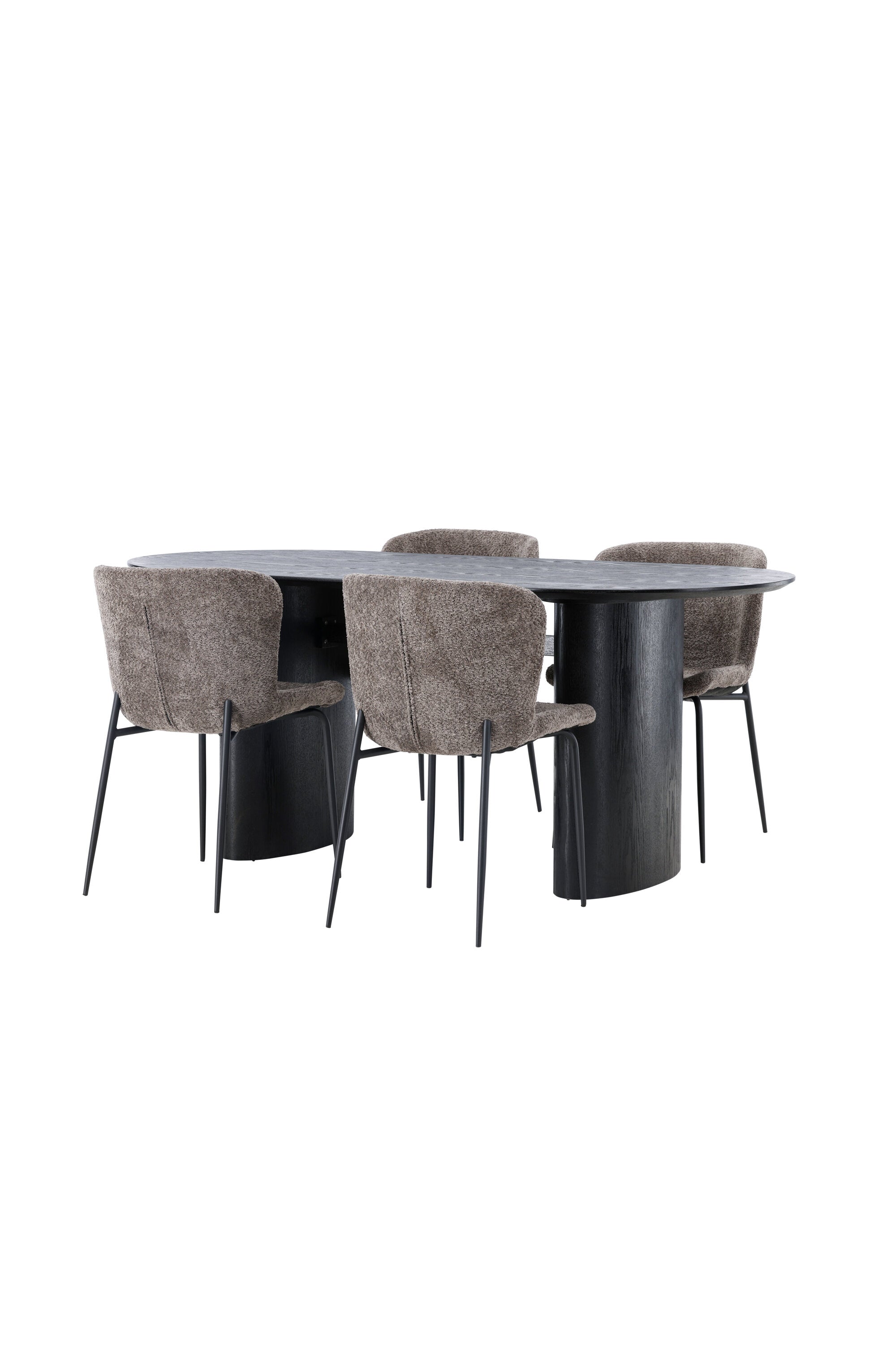 Isolde Esszimmerset + Modesto 180cm/4St. in Schwarz, Dunkelgrau präsentiert im Onlineshop von KAQTU Design AG. Esszimmerset ist von Venture Home