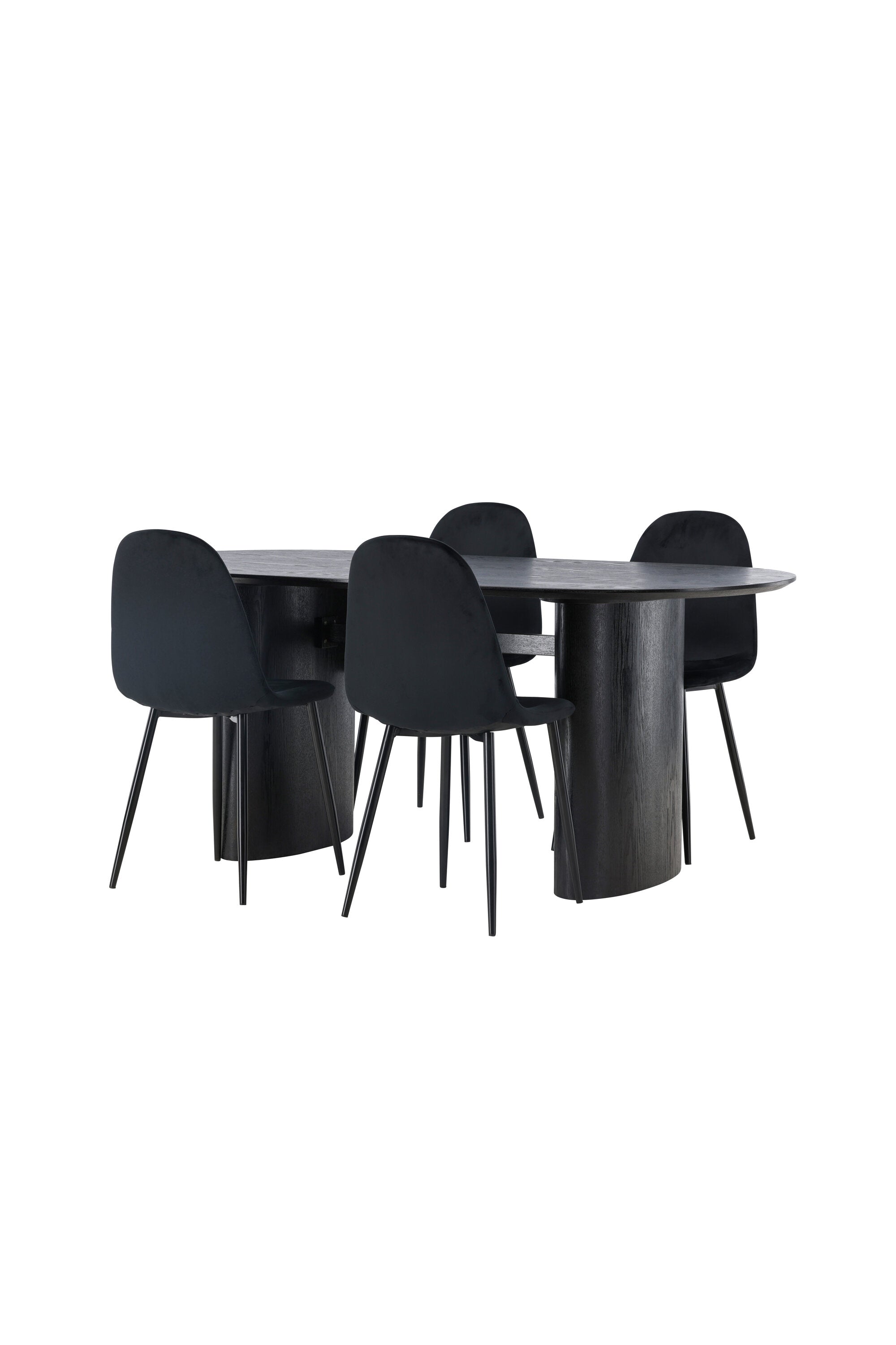 Isolde Esszimmerset + Polar 180cm/4St. in Schwarz präsentiert im Onlineshop von KAQTU Design AG. Esszimmerset ist von Venture Home
