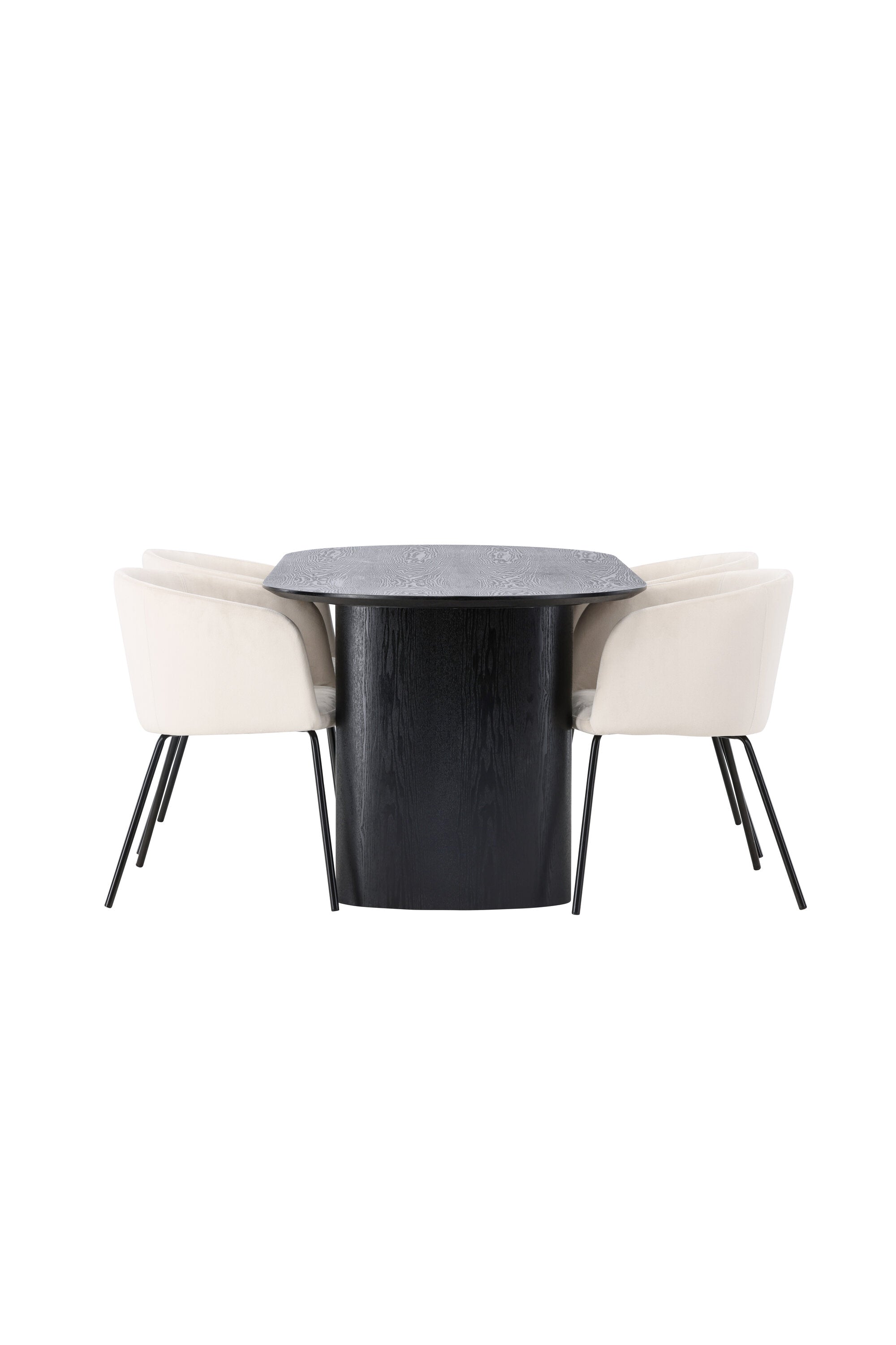 Isolde Esszimmerset + Berit 180cm/4St. in Beige, Schwarz präsentiert im Onlineshop von KAQTU Design AG. Esszimmerset ist von Venture Home