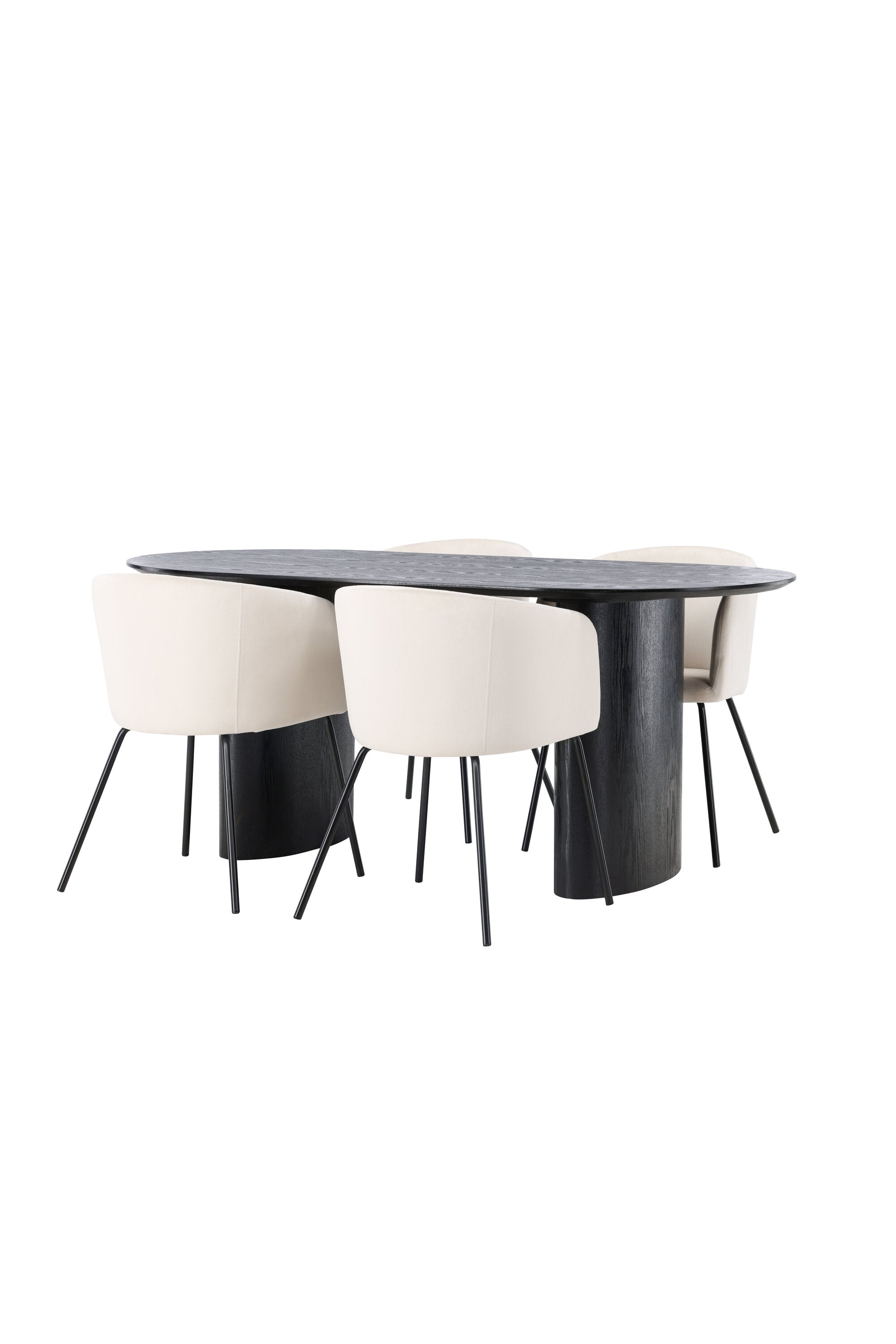 Isolde Esszimmerset + Berit 180cm/4St. in Beige, Schwarz präsentiert im Onlineshop von KAQTU Design AG. Esszimmerset ist von Venture Home