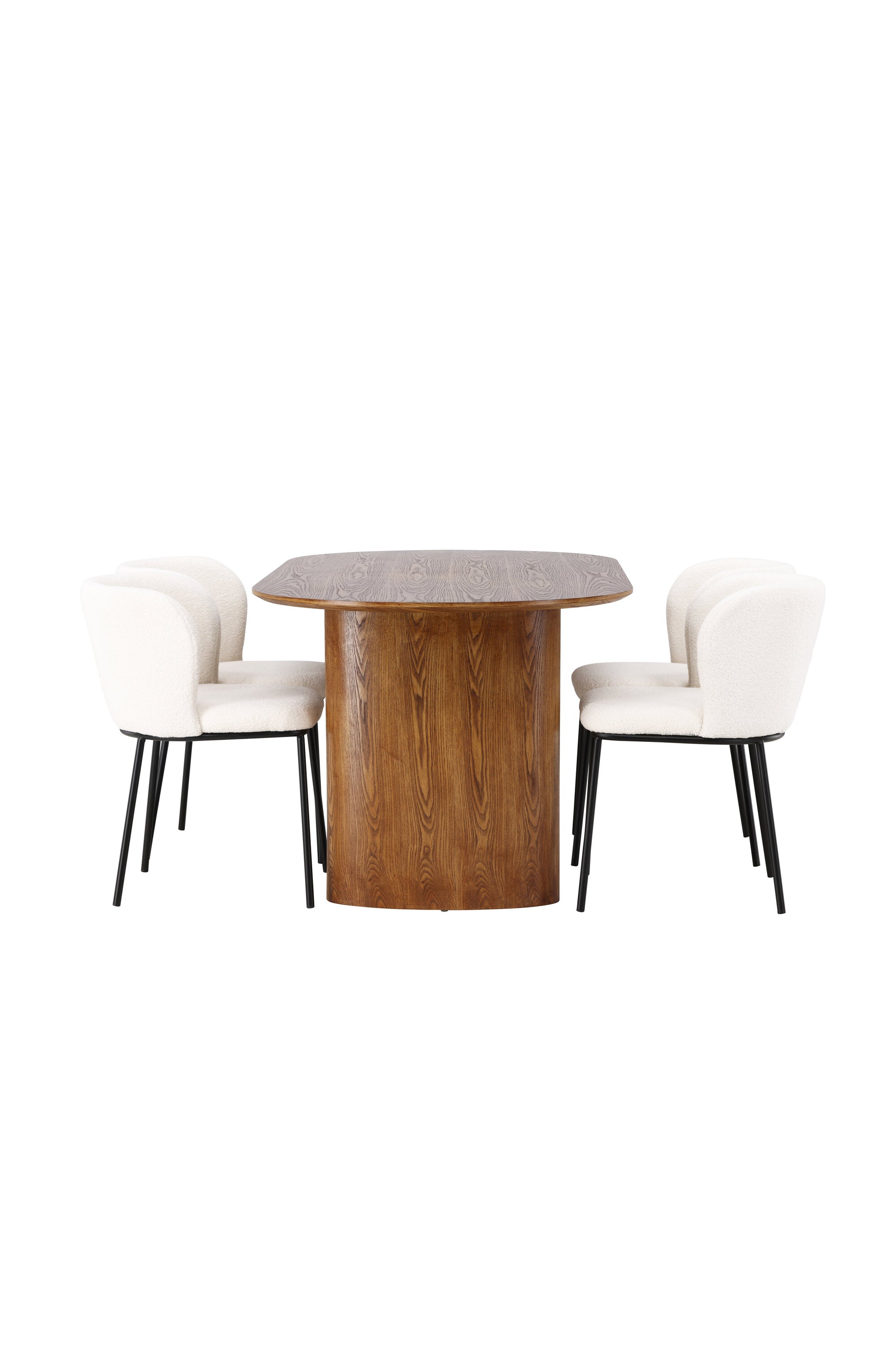 Isolde Esszimmerset + Edina 180cm/4St. in Natur / Schwarz / Weiss präsentiert im Onlineshop von KAQTU Design AG. Esszimmerset ist von Venture Home
